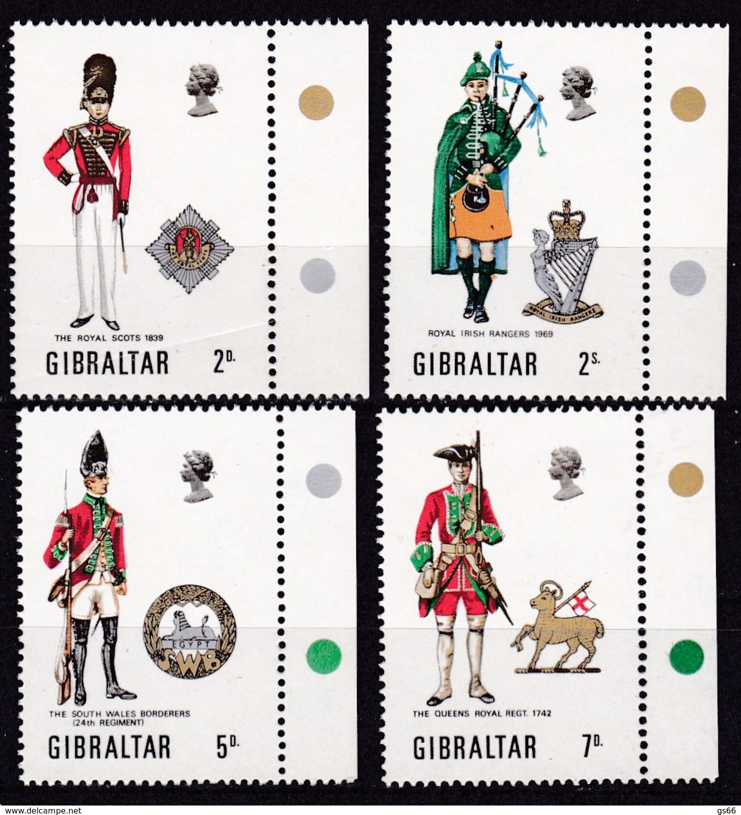 Gibraltar, 1970, 237/40, Militäruniformen (II).  MNH **, - Gibraltar