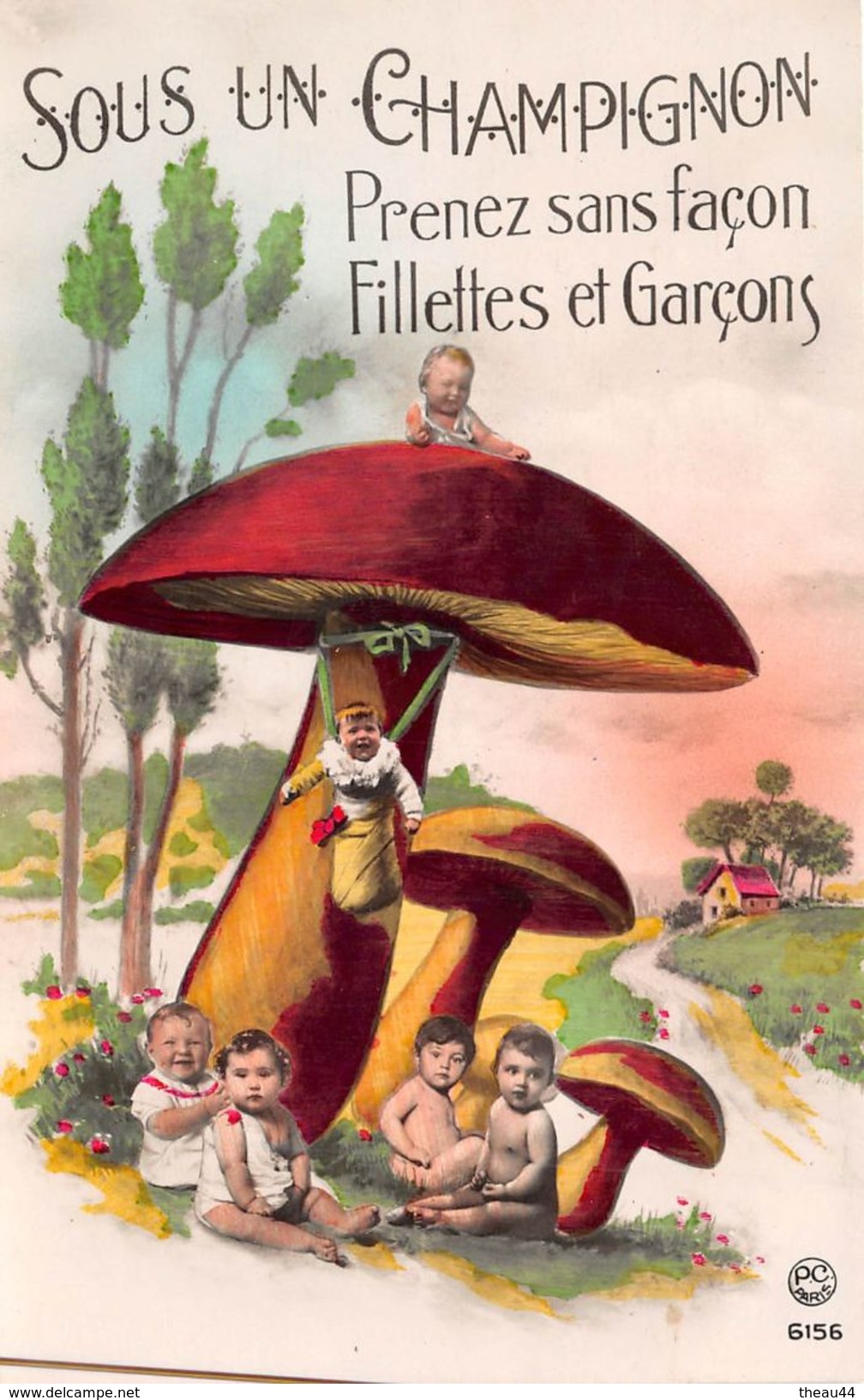 ¤¤    -   Carte Fantaisie   -   CHAMPIGNON  -  Bébés Multiples  -  Garçons Et Filles  -   ¤¤ - Champignons