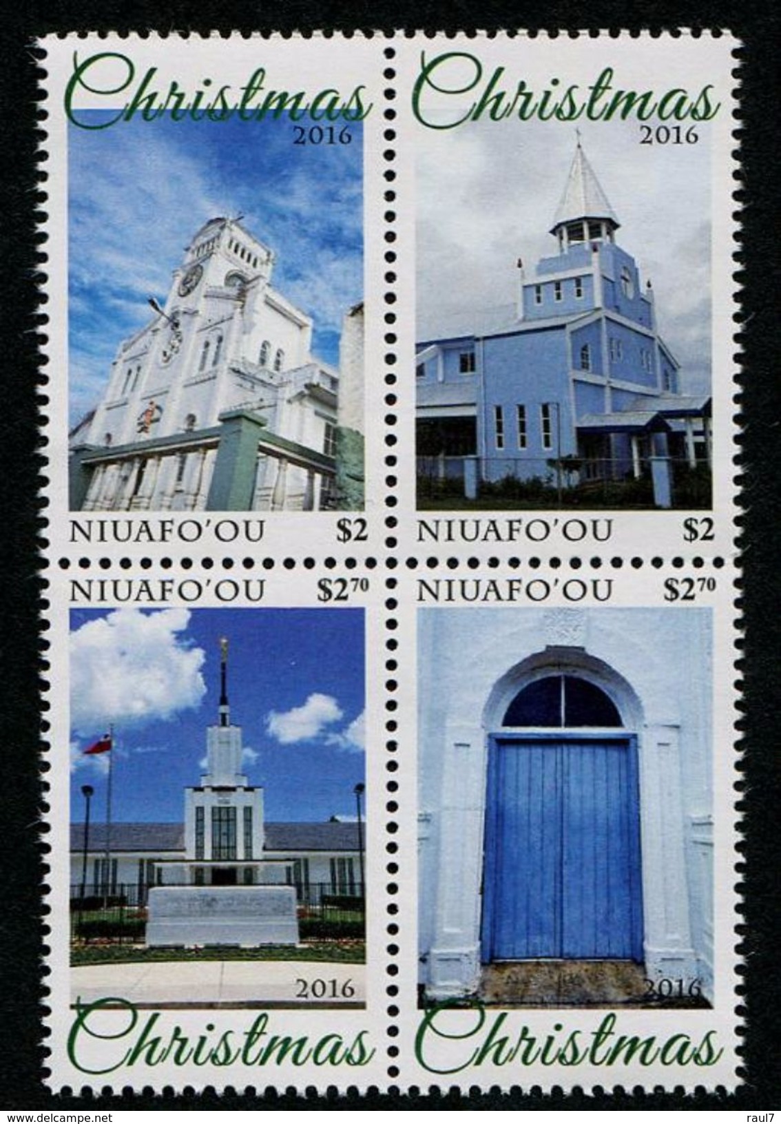 NIUAFO'OU 2016 - Eglises, Noël 2016 - 4 Val Neufs // Mnh - Tonga (1970-...)