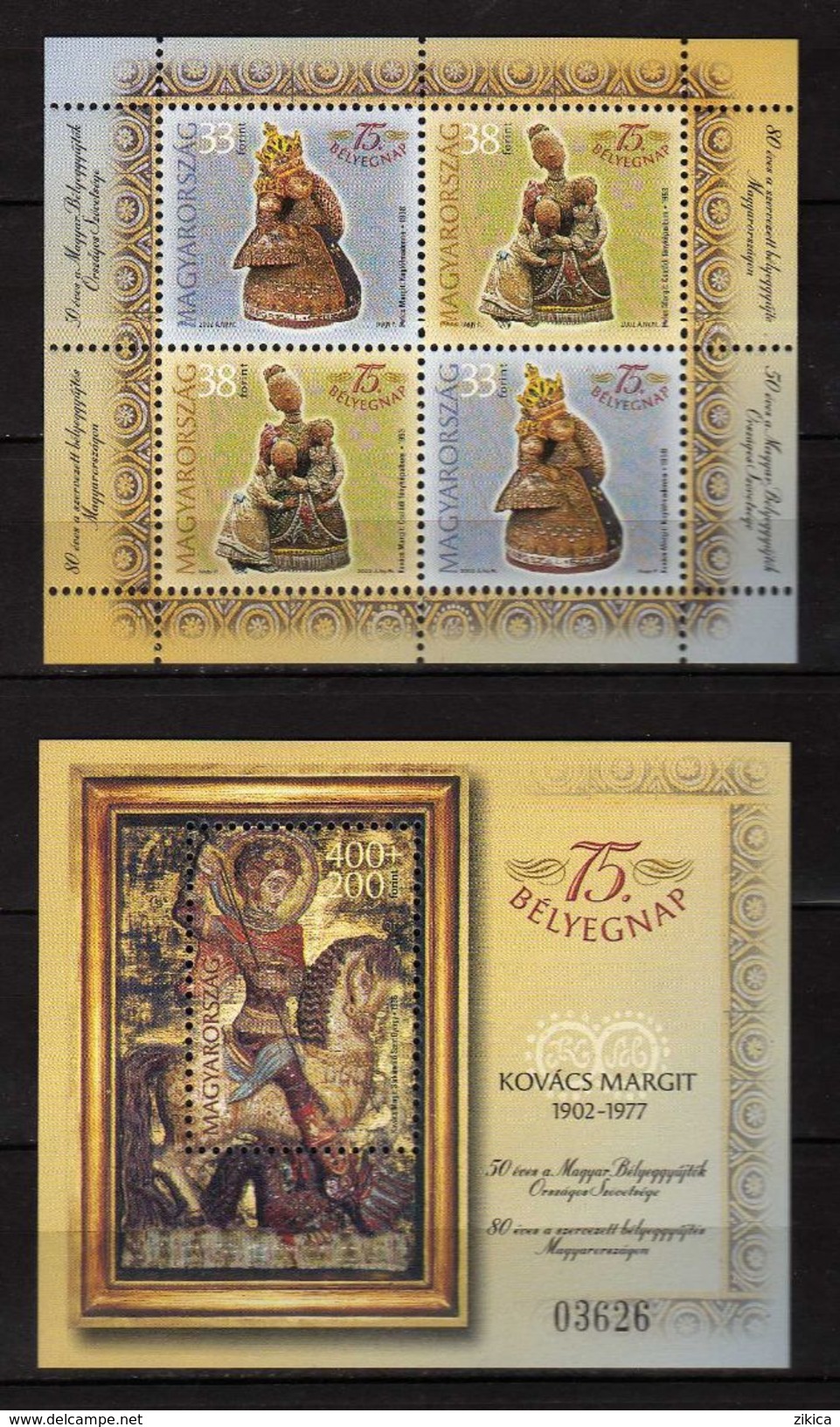 Hungary 2002 The 75th Stamp Day - Margit Kovacs Ceramics. 2 S/S. MNH - Ungebraucht