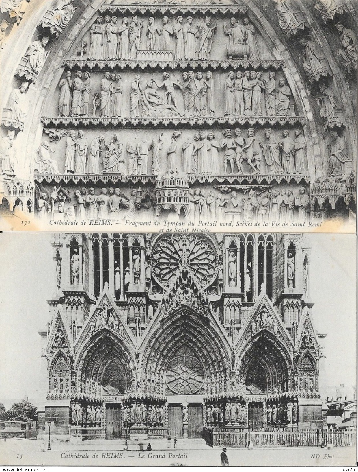 Cathédrale De Reims, Vues Intérieur Et Extérieur - Lot De 20 Cartes Non Circulées (Nef, Statues, Bas-relief, Sculptures) - 5 - 99 Cartes