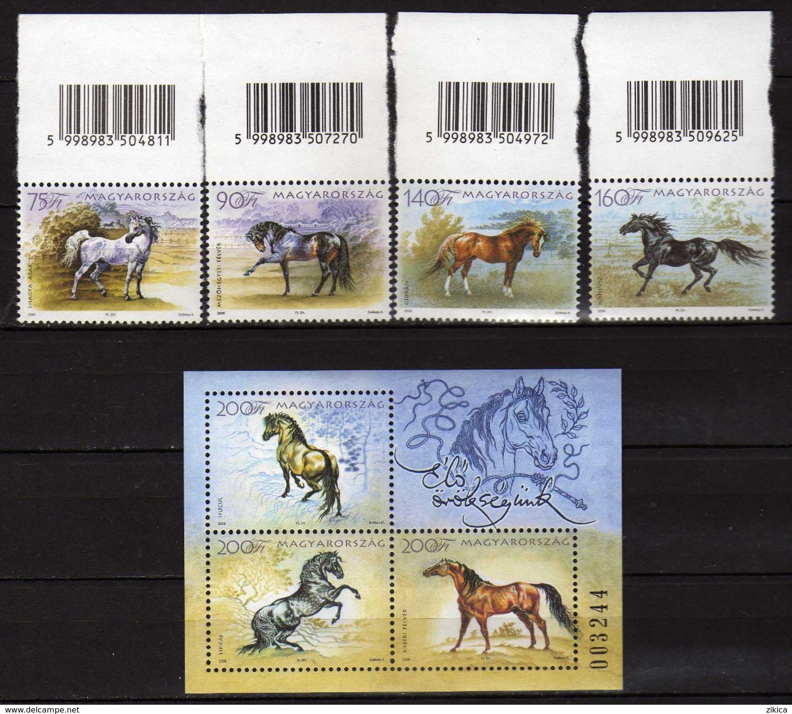 HUNGARY 2006 Horse Breeds.S/S And Stamps. MNH - Unused Stamps