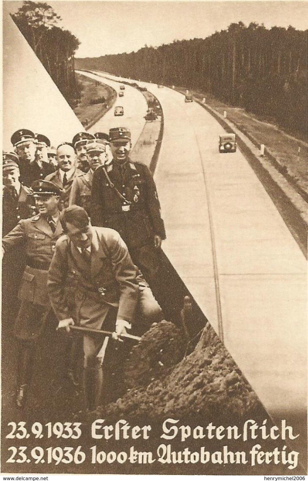 Entier Postal Hitler  Marcophilie Reihenau Konstanz  1933 - 1936 Erfter Spatenftich 1000km Lutobahn Fertig Autoroute - Otros & Sin Clasificación