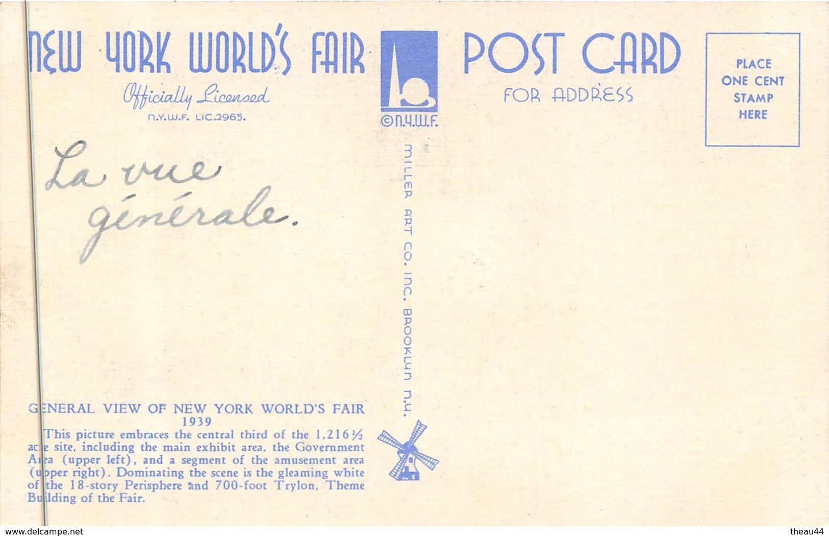 ¤¤  -   ETATS-UNIS  -  NEW-YORK  -  New-York World's Fair 1939  -  Général View - Main Exhibit Aera  -  ¤¤ - Exhibitions