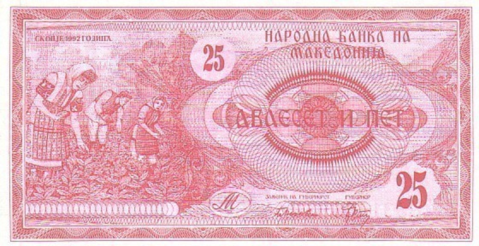 MACEDOINE   25 Denar  Emission De 1992   Pick 2     ****** BILLET  NEUF ****** - Noord-Macedonië