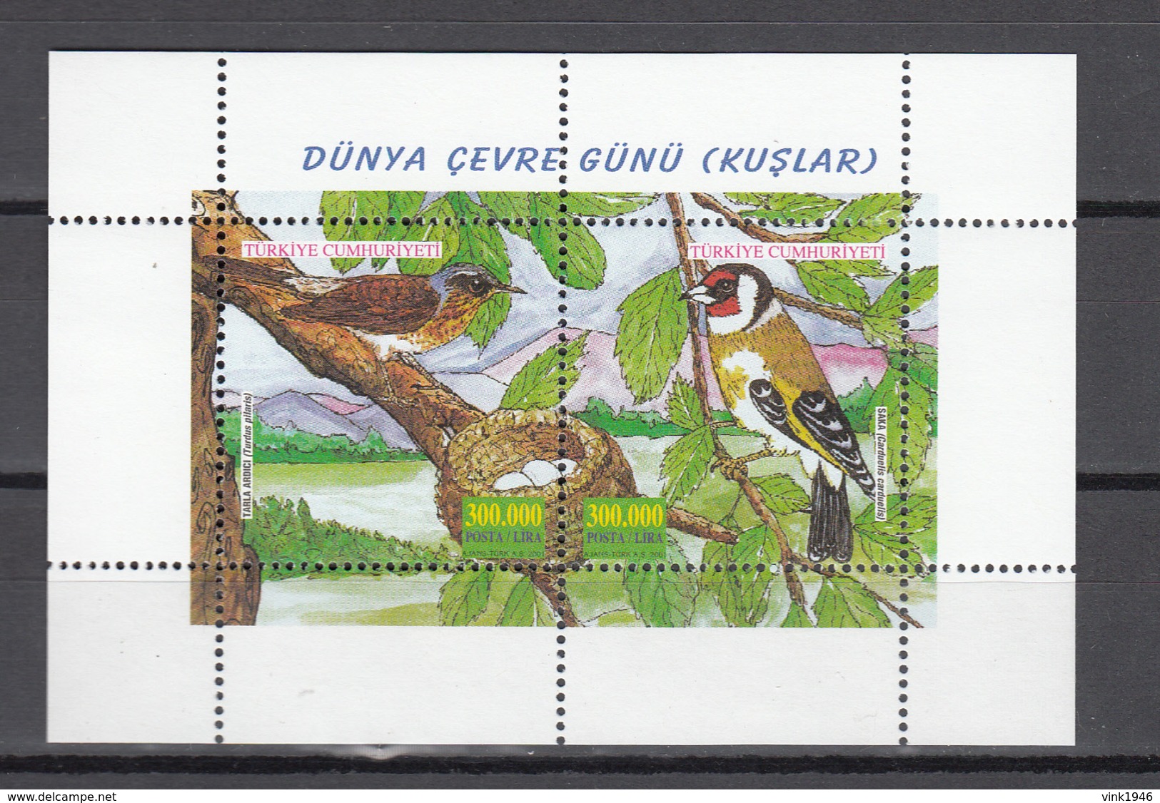 Turkey 2001,2V In Block,birds,vogels,vögel,oiseaux,pajaros,uccelli,aves,postfris(L3142) - Andere & Zonder Classificatie