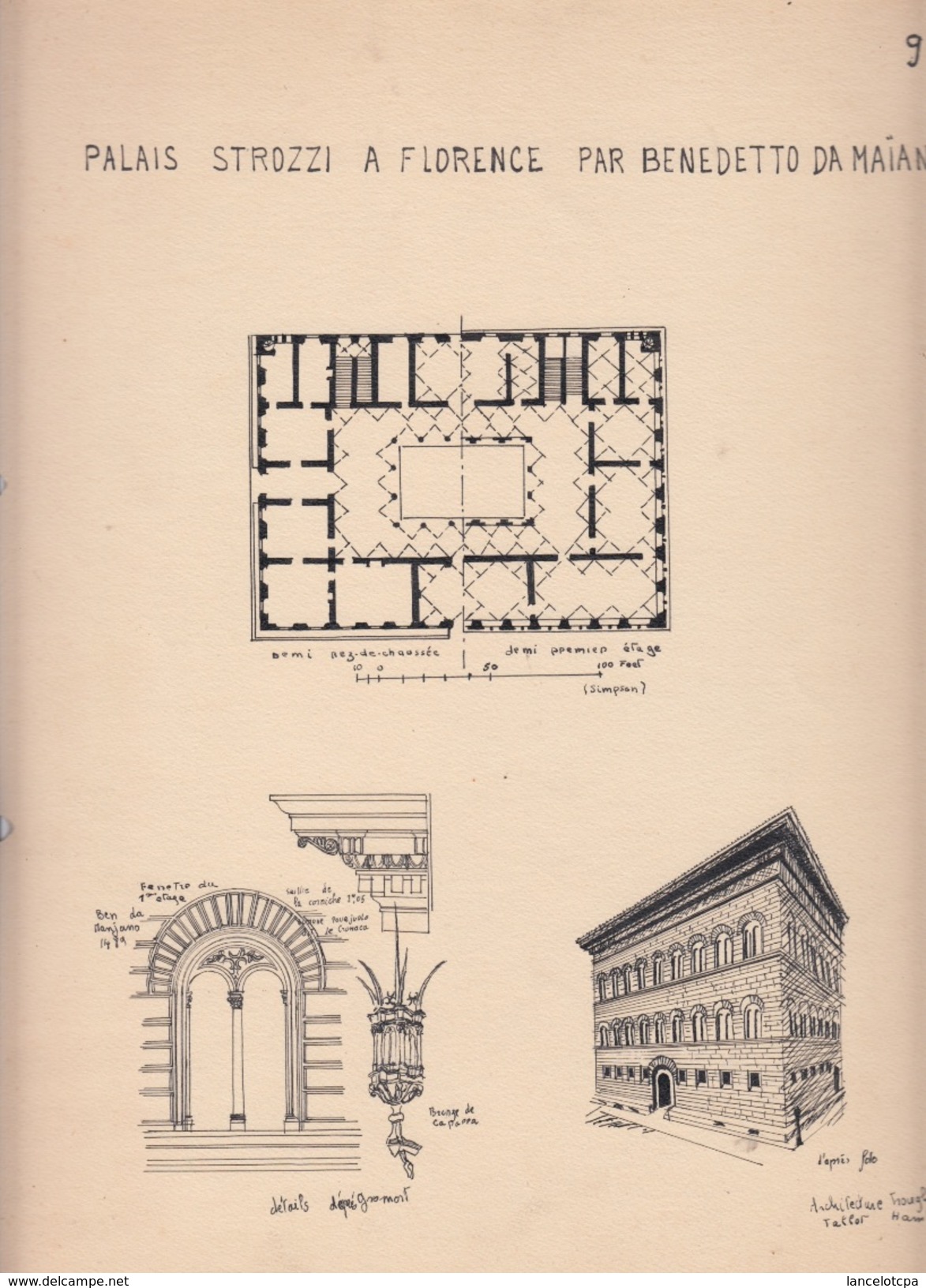 PLAN Du PALAIS STROZZI à FLORENCE (FIRENZE) - Architecture