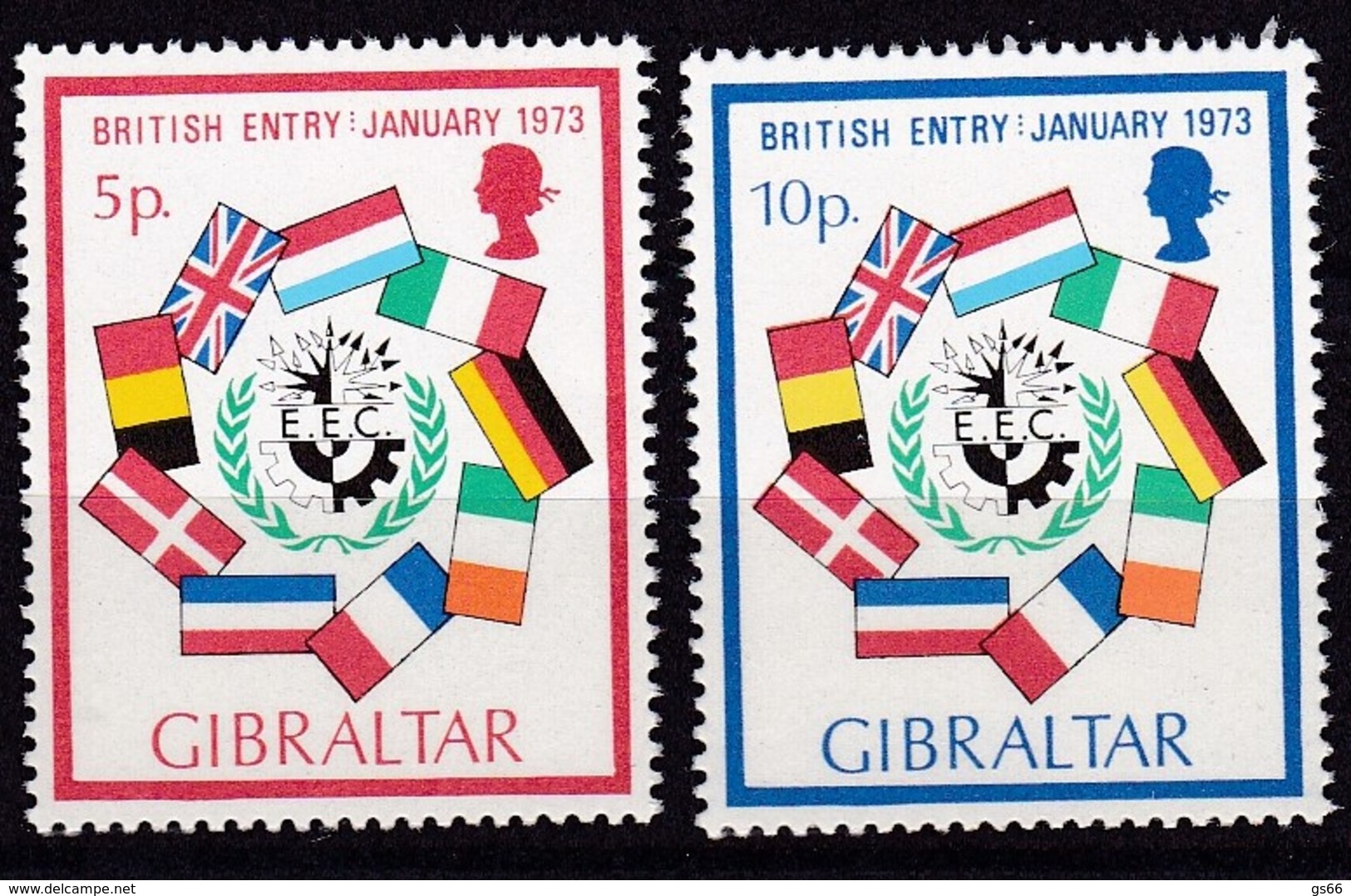 Gibraltar, 1973, 297/98, Aufnahme In Die EU.  MNH ** - Gibraltar