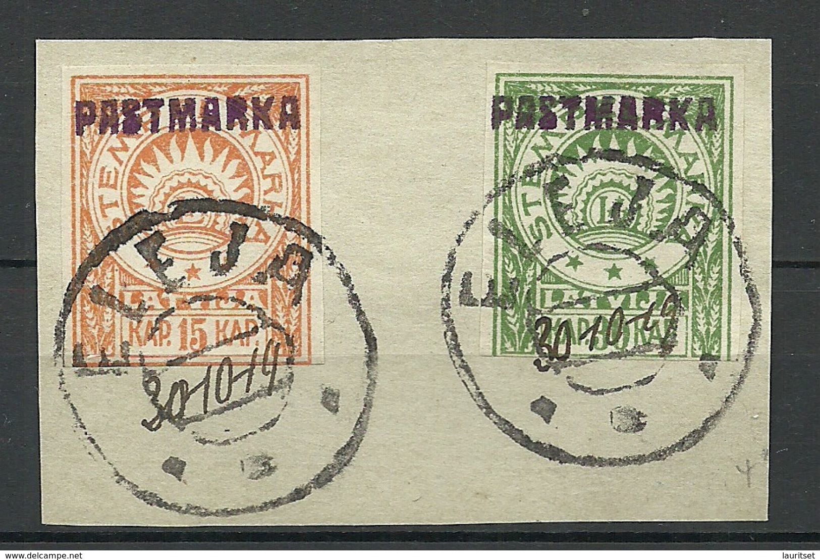 LETTLAND Latvia ELEJA 1919 Local Issue O 2-mal Signiert - Lettonie