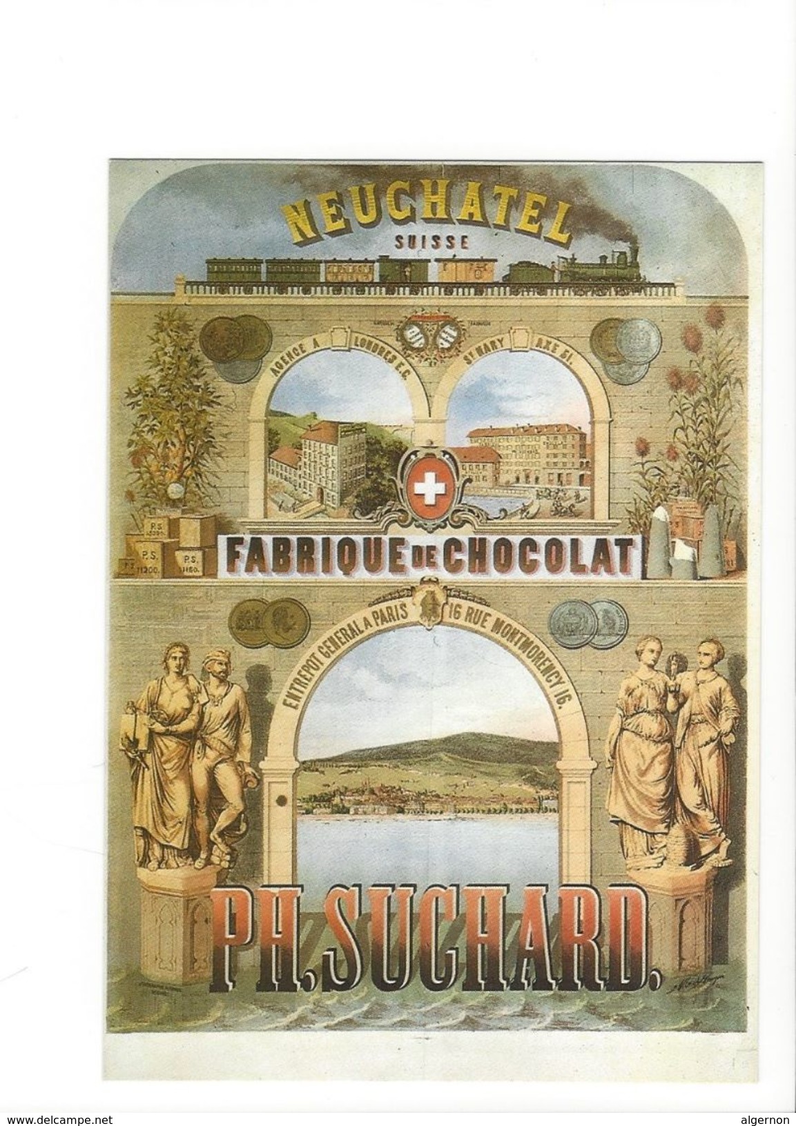 17025 - Plakat Neuchâtel Fabrique De Chocolat PH. Suchard  Reproduction D'affiche (format 10X15) - Publicité