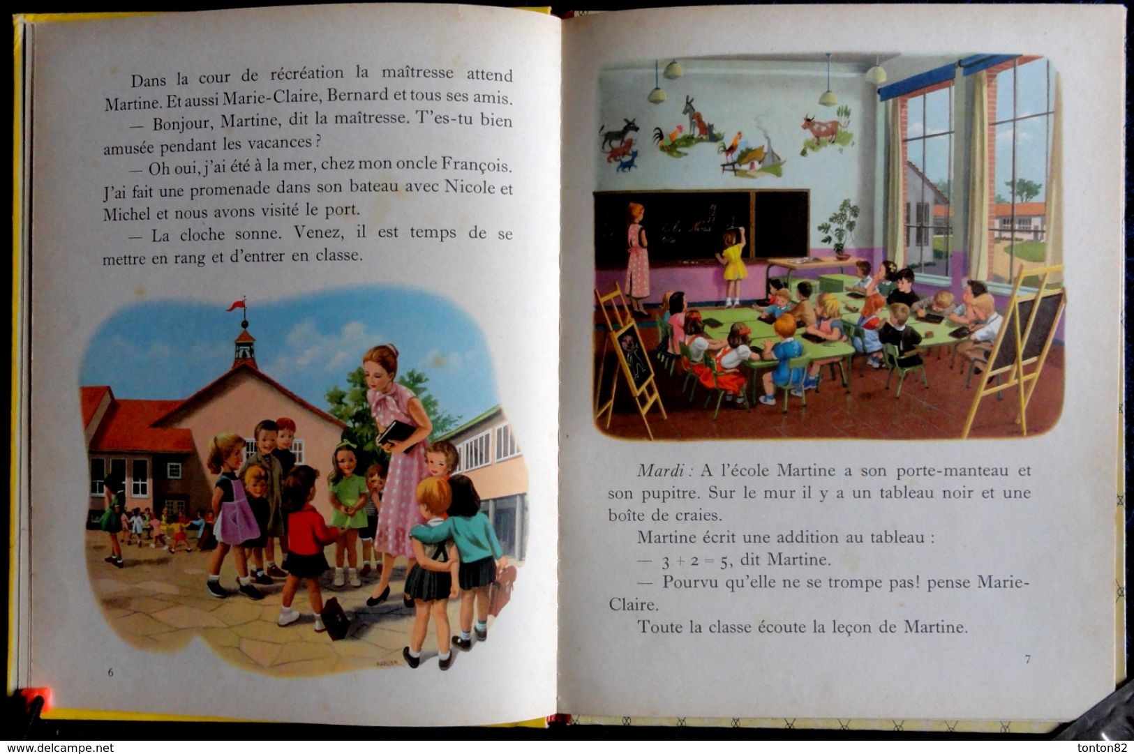 G. Delahaye / M. Marlier - Martine à l'école - Collection   " Farandole " - Casterman - ( 1966 ) .