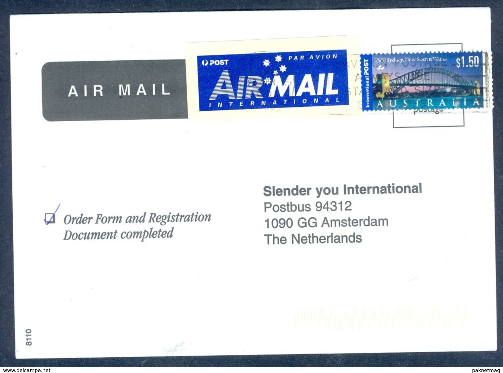 G181- Postal Used Cover. Posted From Australia To Netherlands. Sydney Olympic. Bridge. - Other & Unclassified
