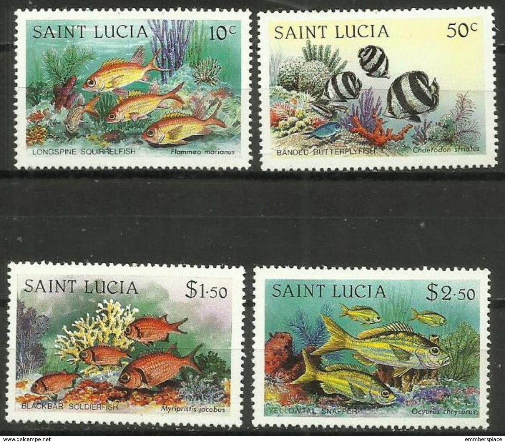 St Lucia - 1983 Coral Reef Fishes Set Of 4 MNH **    SG 646-9  Sc   Sc 612-5 - St.Lucia (1979-...)