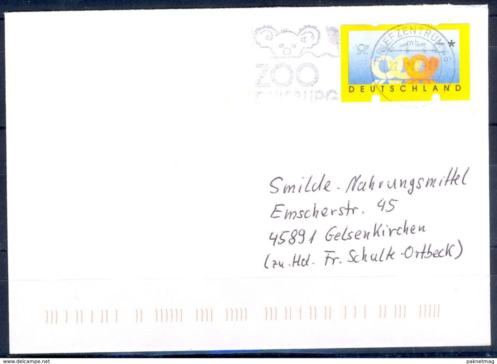 G261- Deutschland Germany Postal History Cover. ATM Machine Label Stamp. - Franking Machines (EMA)