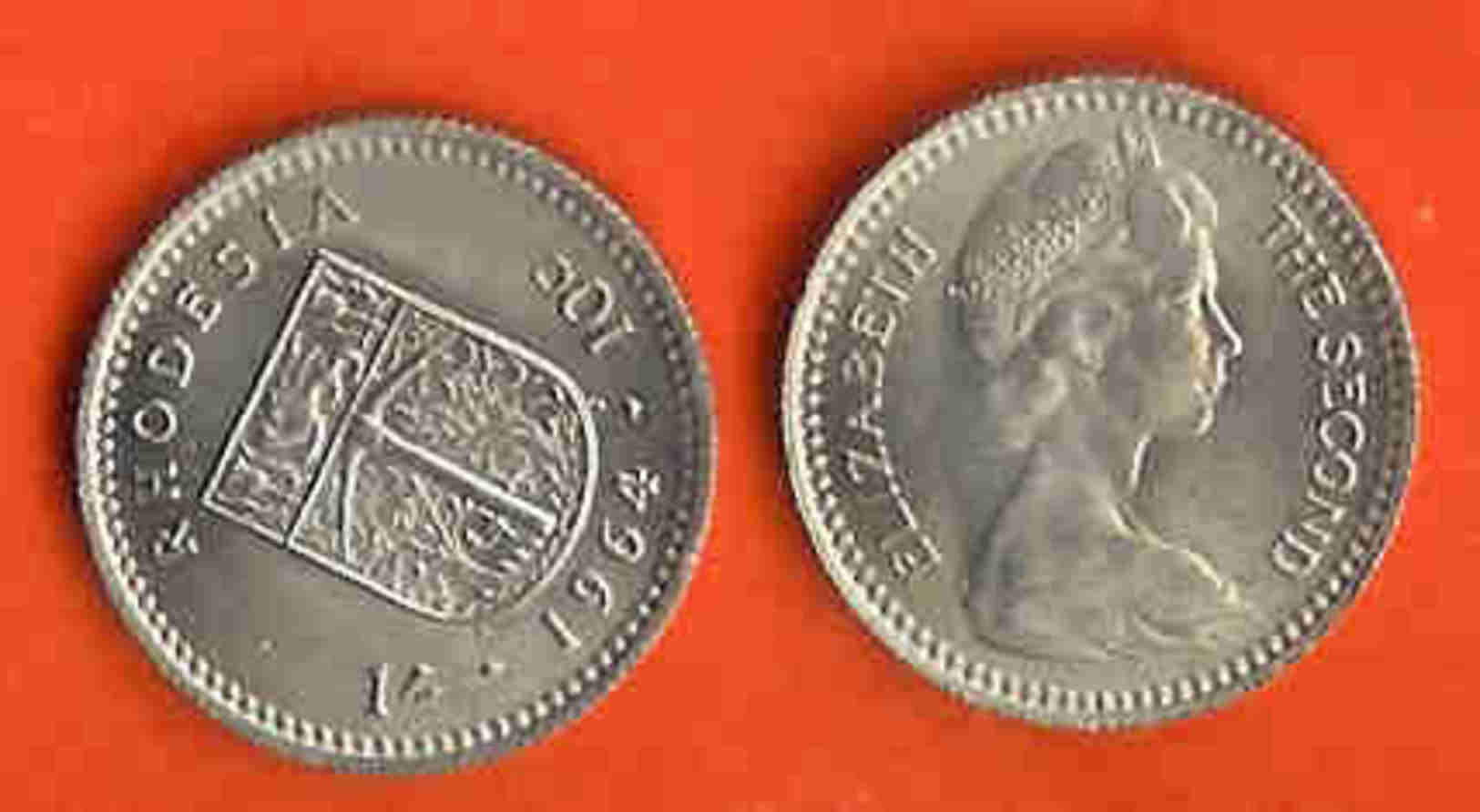 RHODESIA 1964 Used Coin 1Sh=10c Copper-nickel MK2 C253 - Rhodesië