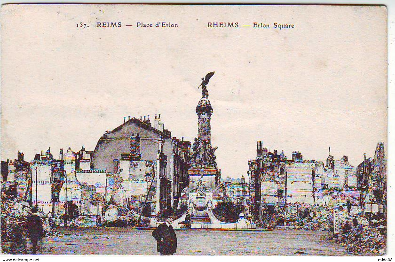 51. REIMS . GUERRE 1914.1918 . BOMBARDEMENTS DE REIMS . PLACE D'ERLON - Reims