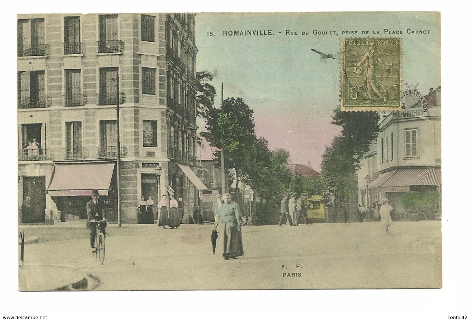 93 ROMAINVILLE RUE DE GOULET AEROPLANE TRAMWAY SEINE SAINT DENIS - Romainville