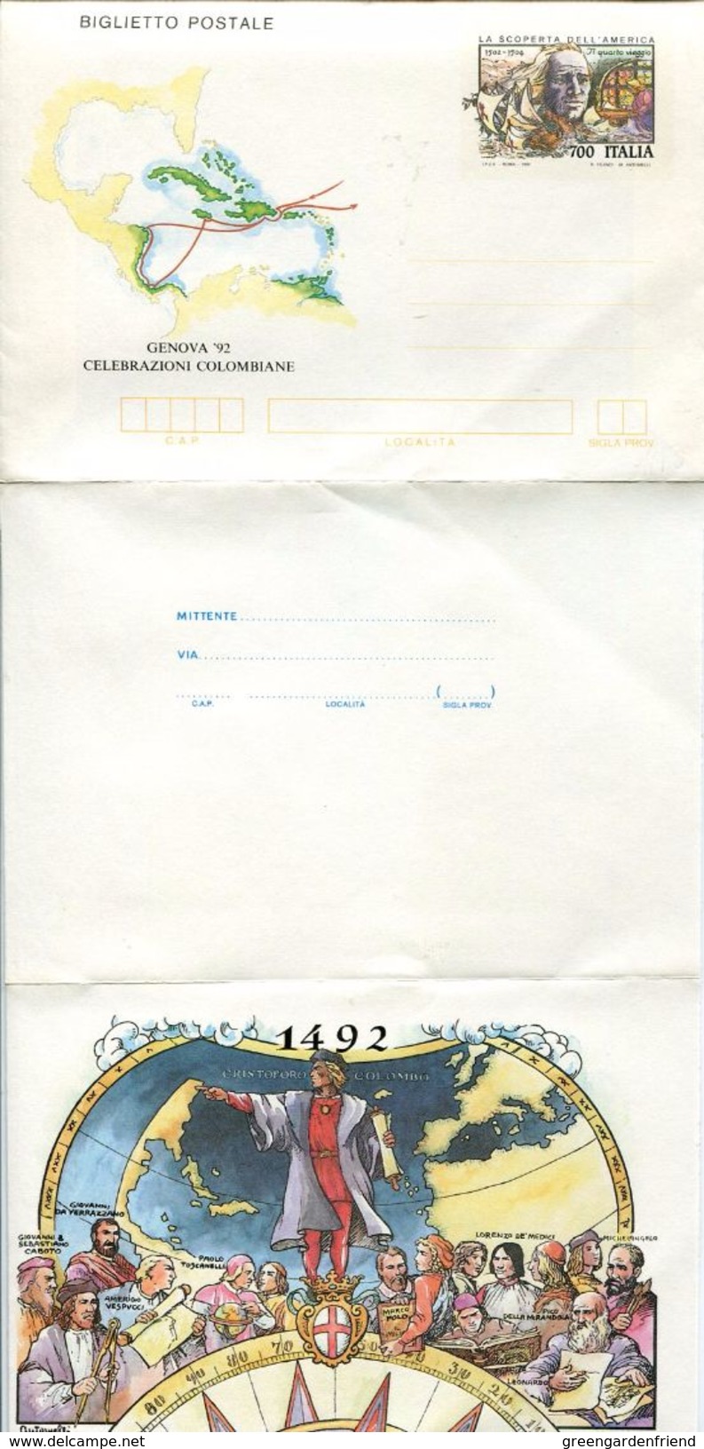 23307  Italia, Stationery Letter  1992 Genova, Colon,  Columbus  Coulomb - Stamped Stationery