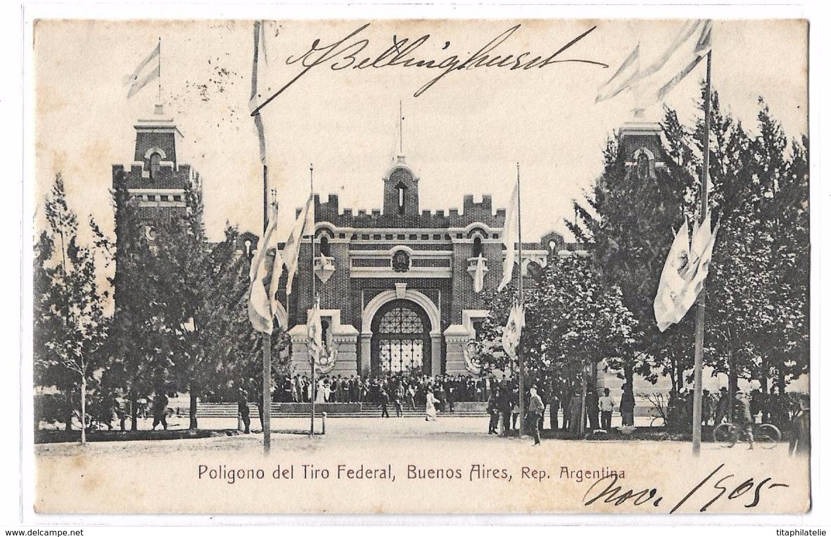 CPA Poligono Del Tiro Federal Buenos Aires Rep Argentina Circulée 1905 - Argentina