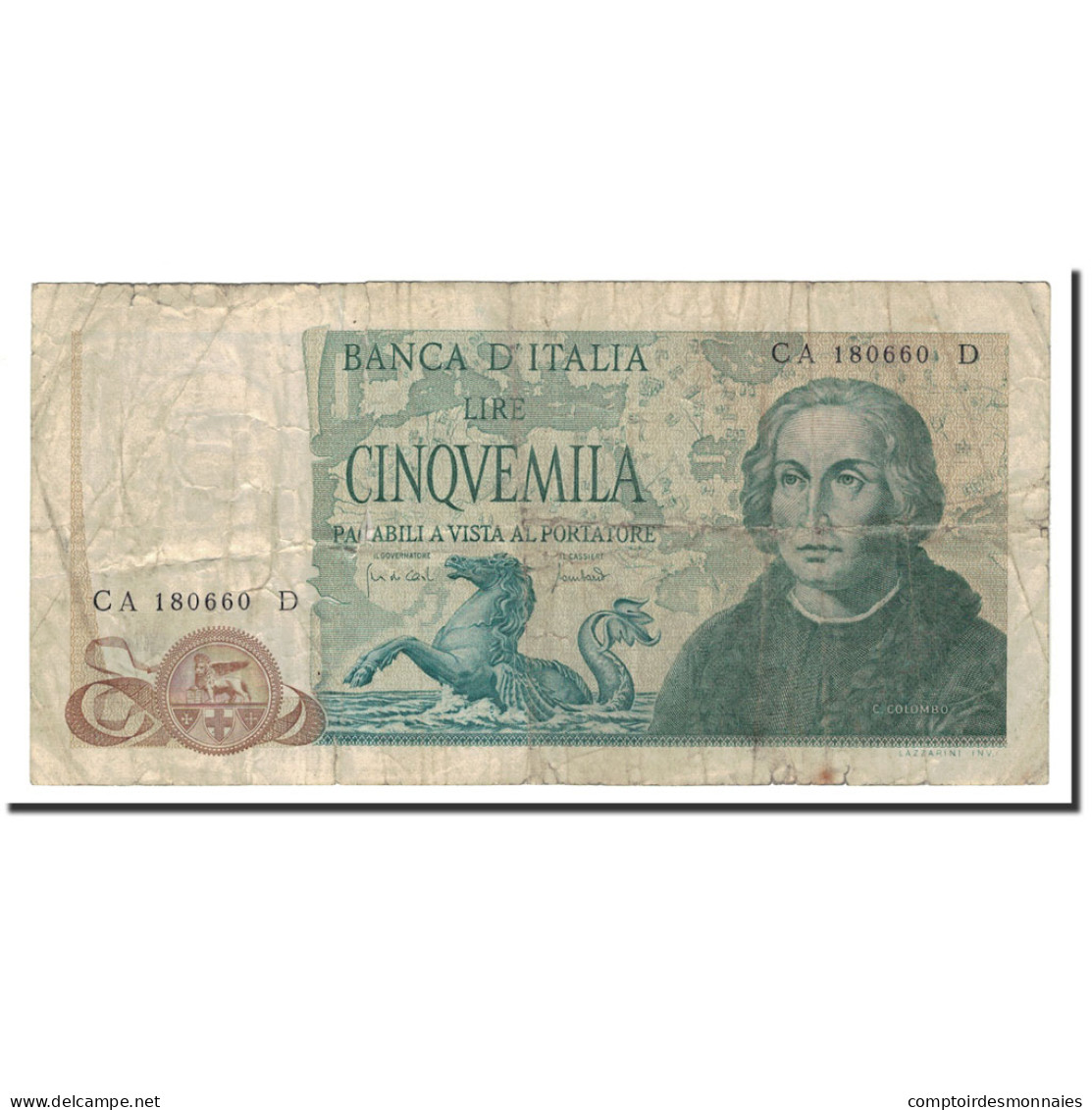 Billet, Italie, 5000 Lire, 1971-1977, 1971-05-20, KM:102a, B+ - 5.000 Lire