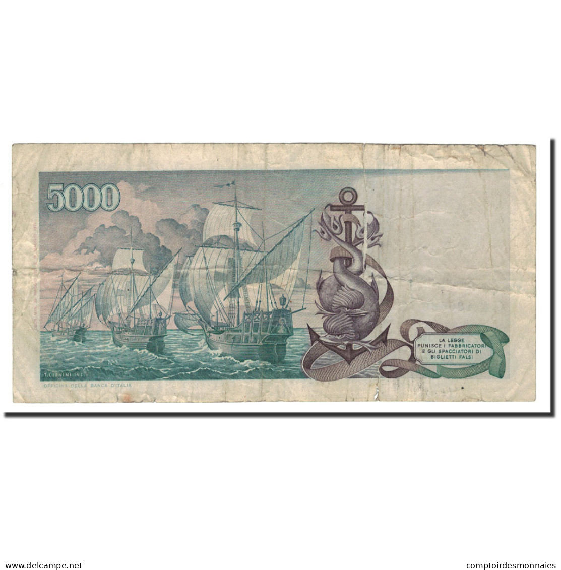 Billet, Italie, 5000 Lire, 1971-1977, 1971-05-20, KM:102a, B+ - 5.000 Lire