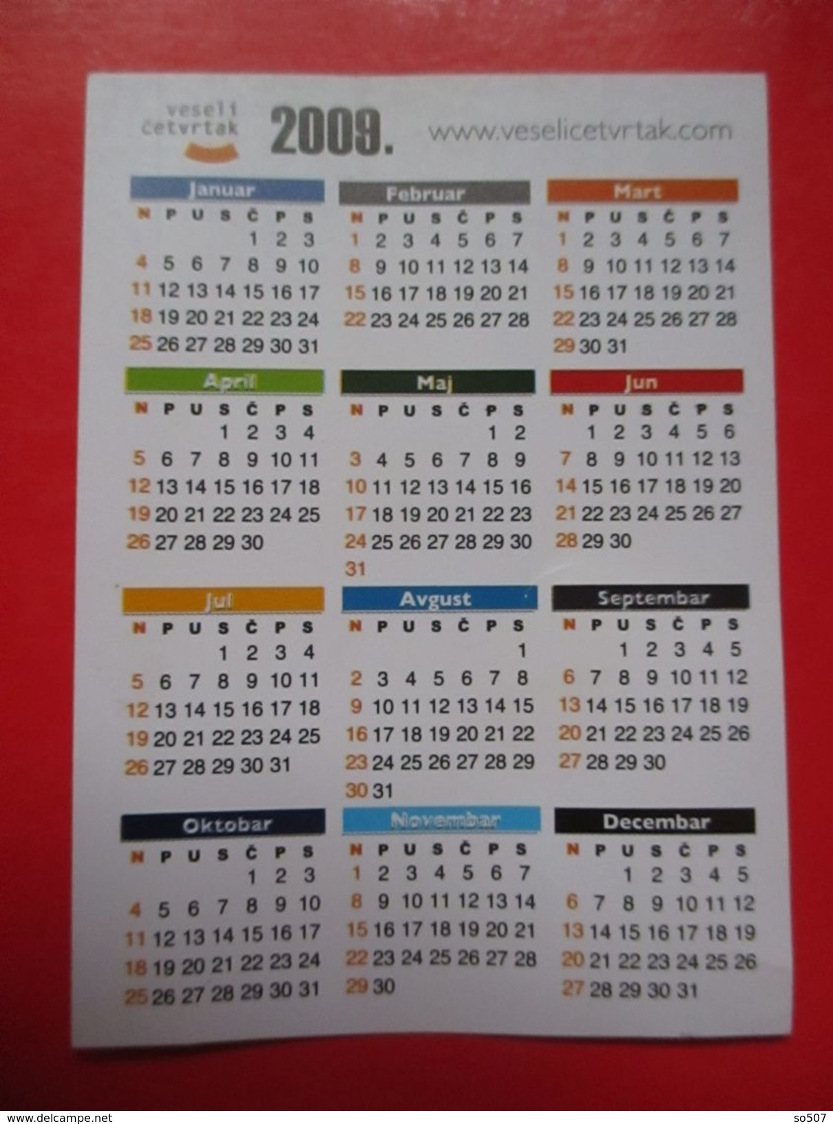 Small Calendar-Magazine "Veseli Cetvrtak" Zagor,Tex,Mo Mister,Dylan Dog,Dampyr,Dragon 2009. - Tamaño Pequeño : 2001-...