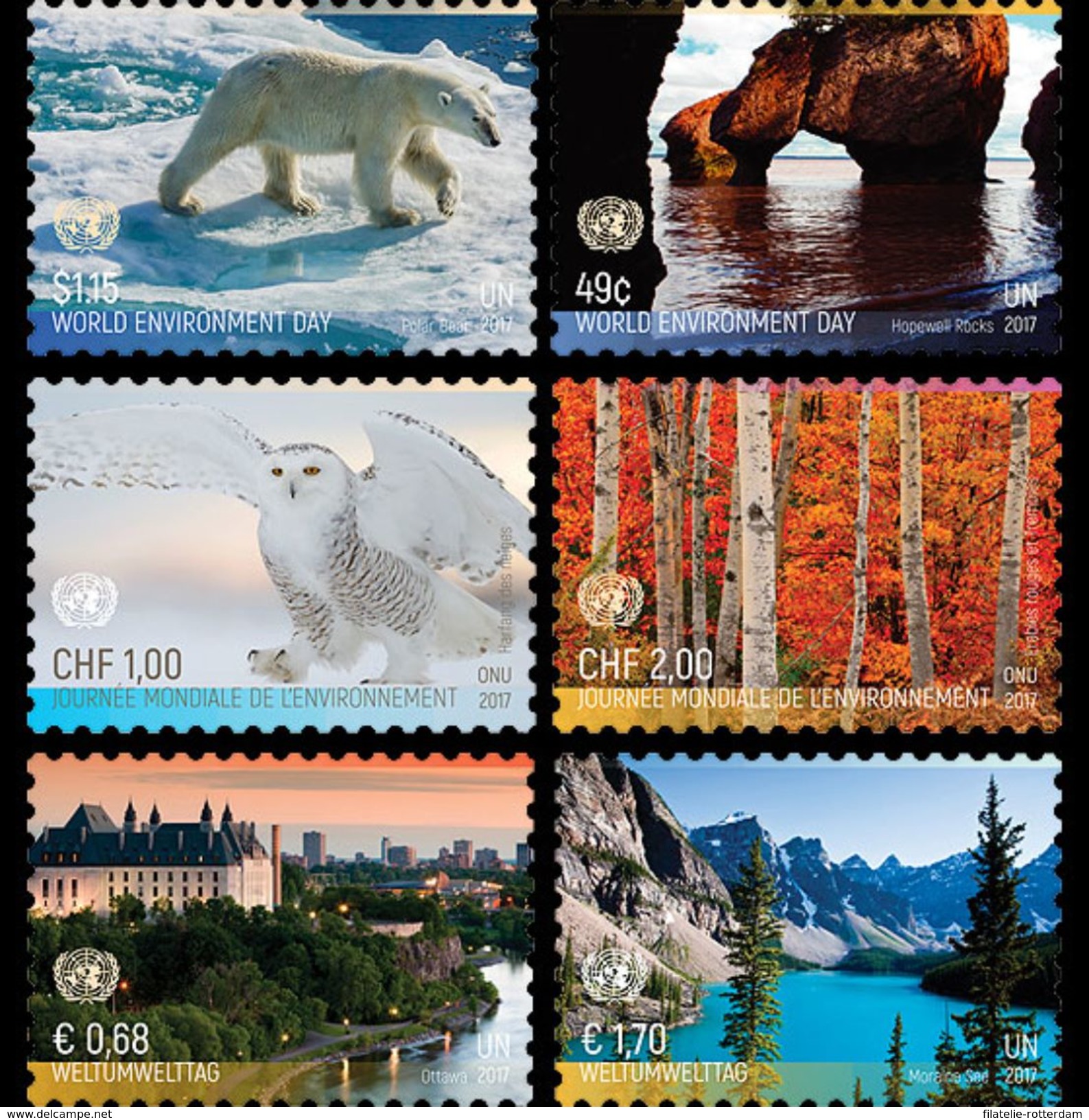 VN / United Nations - Postfris / MNH - Complete Set World Environment Day 2017 - Gezamelijke Uitgaven New York/Genève/Wenen