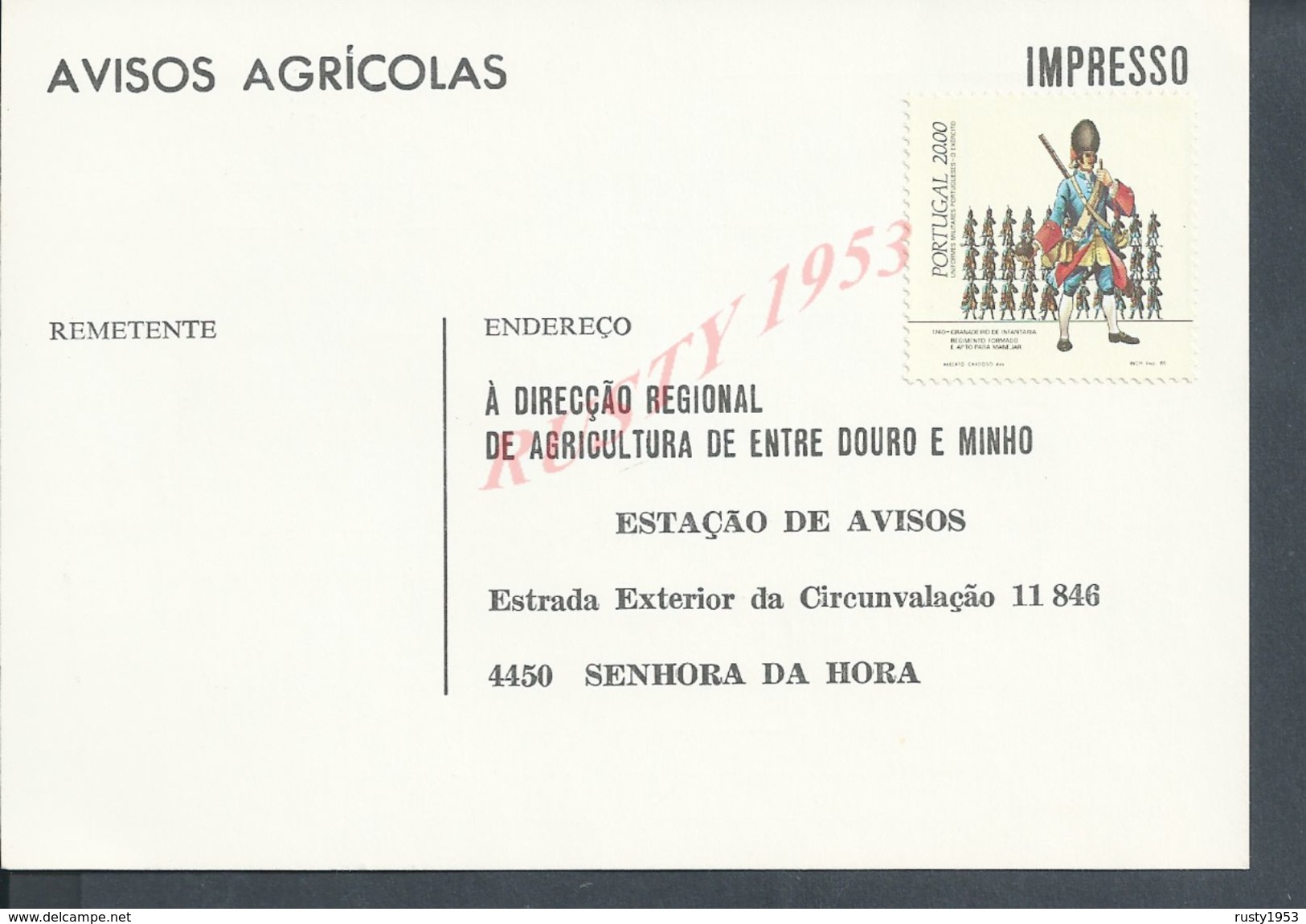 PORTUGAL CARTE COMMERCIALE AVIS AGRICOLE NEUVE : - Portugal