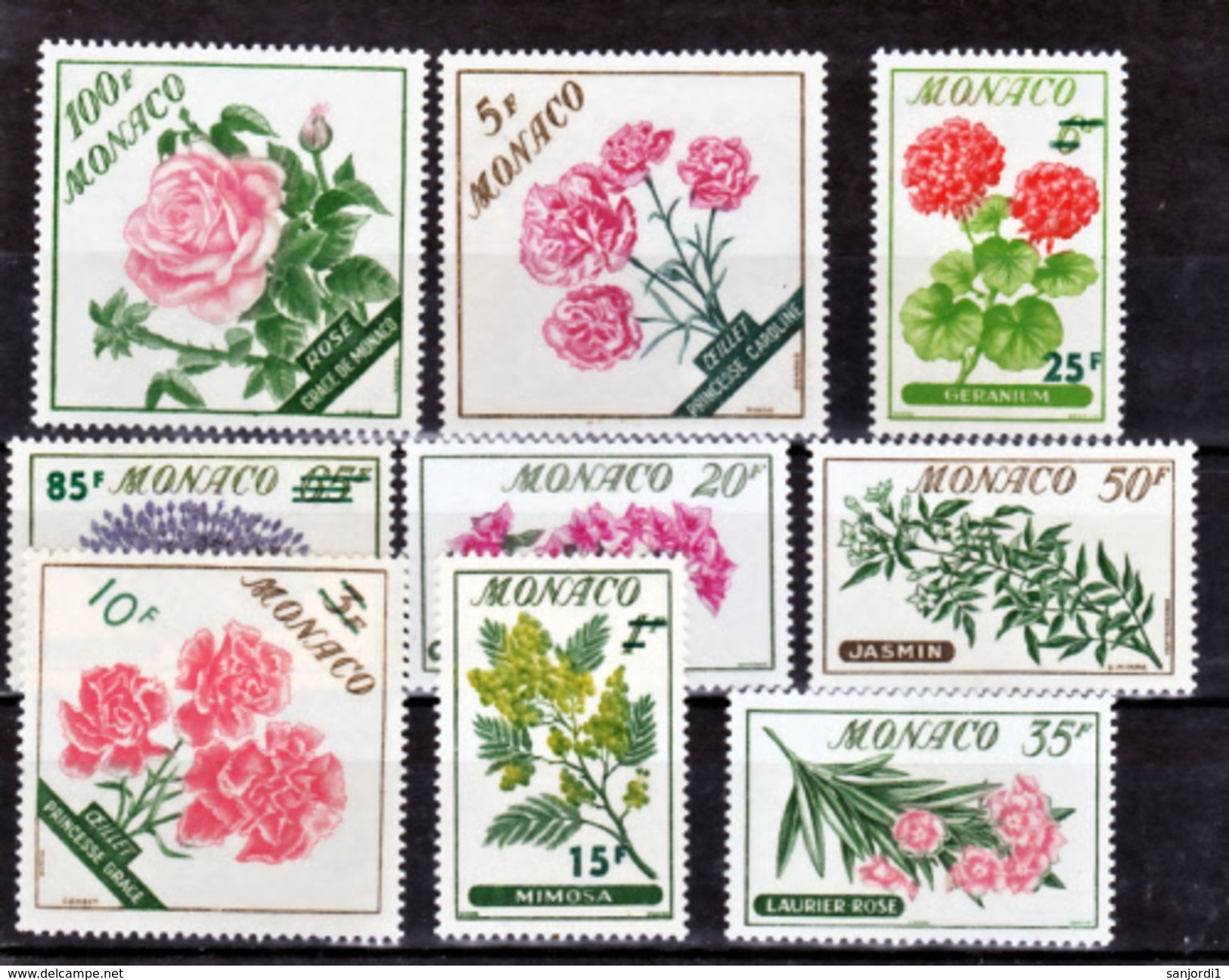 Monaco  514 522 Fleurs Surchargées Neuf Avec Trace De Charnière* TB MH CoN CHARNELA  Cote 14.5 - Neufs