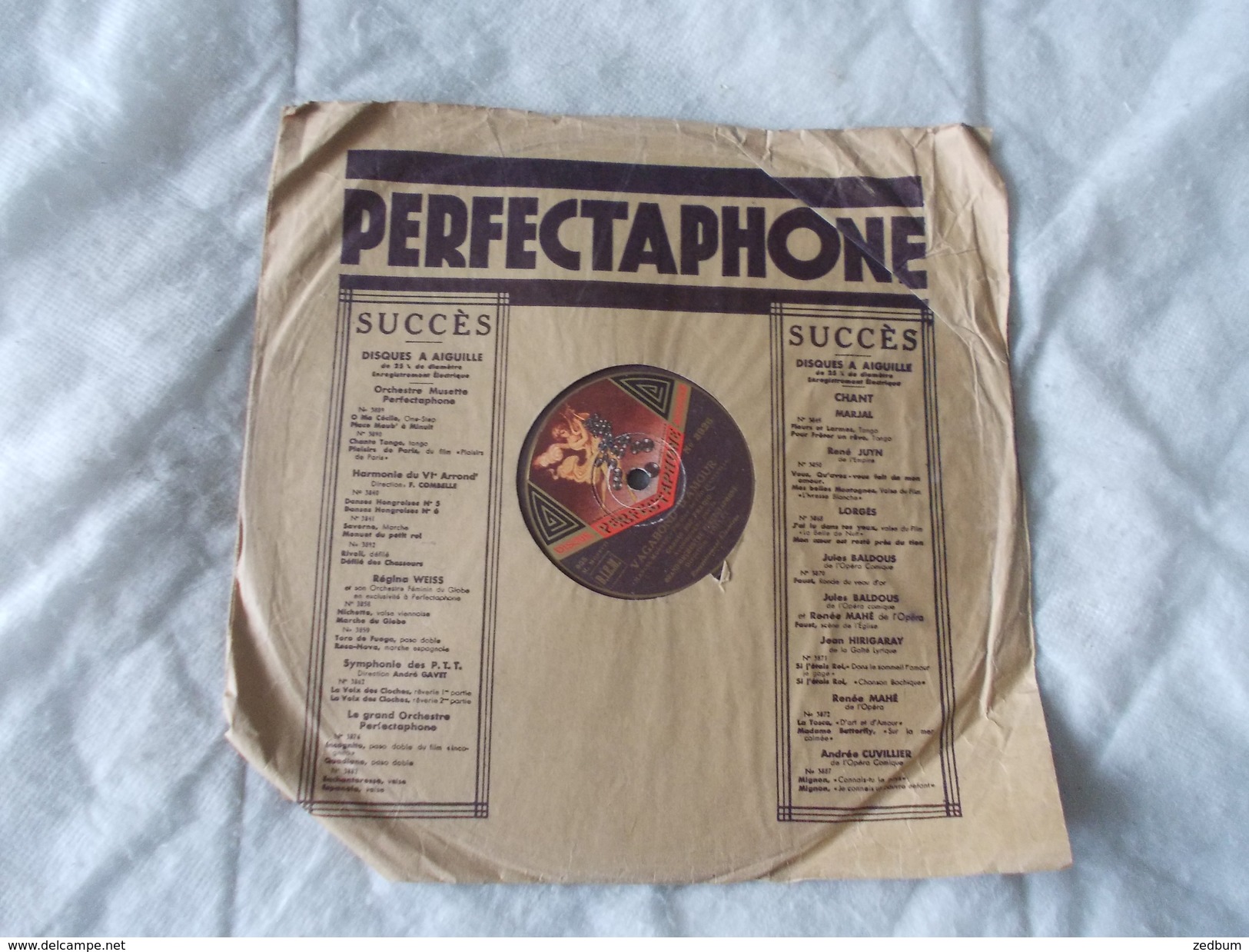 78T - Vagabond D'amour Et Larmes D'amour Par Fradio Et Orchestre Perfectaphone - 78 Rpm - Schellackplatten