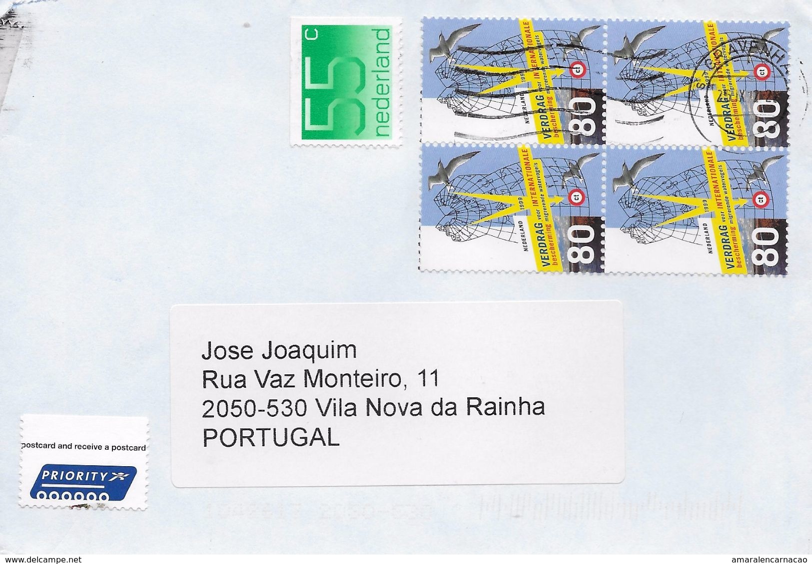 TIMBRES - STAMPS - LETTRE  POUR PORTUGAL AVEC CODE À BARRES - PAYS-BAS - NEDERLAND - TIMBRES DIVERS - Storia Postale