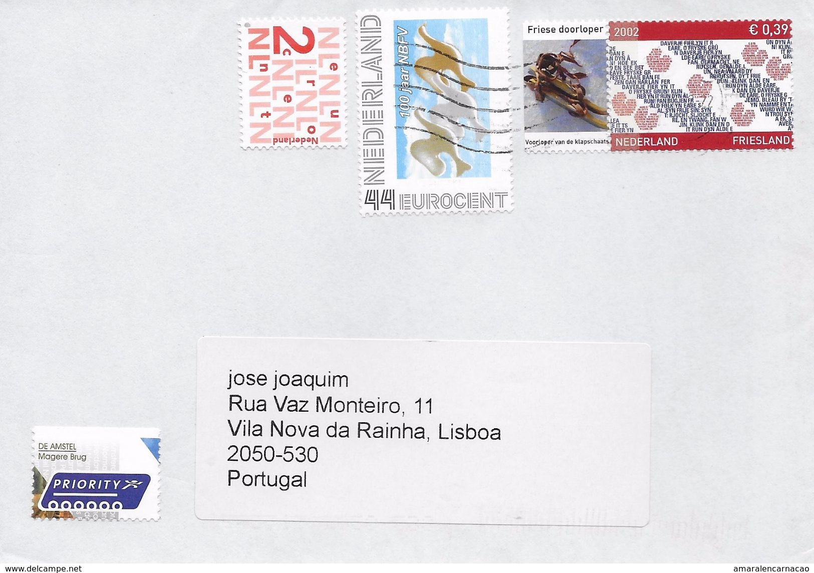 TIMBRES - STAMPS - LETTRE  POUR PORTUGAL AVEC CODE À BARRES - PAYS-BAS - NEDERLAND - TIMBRES DIVERS - Covers & Documents