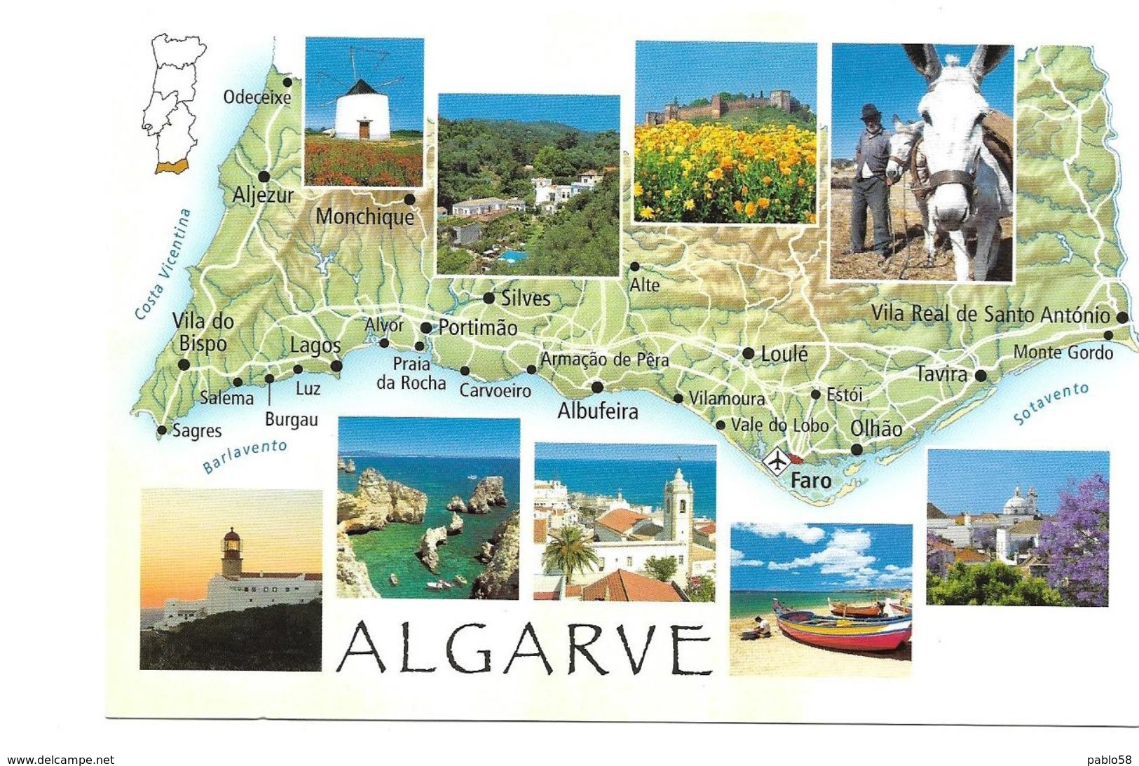 PORTUGAL ALGARVE Map - Faro