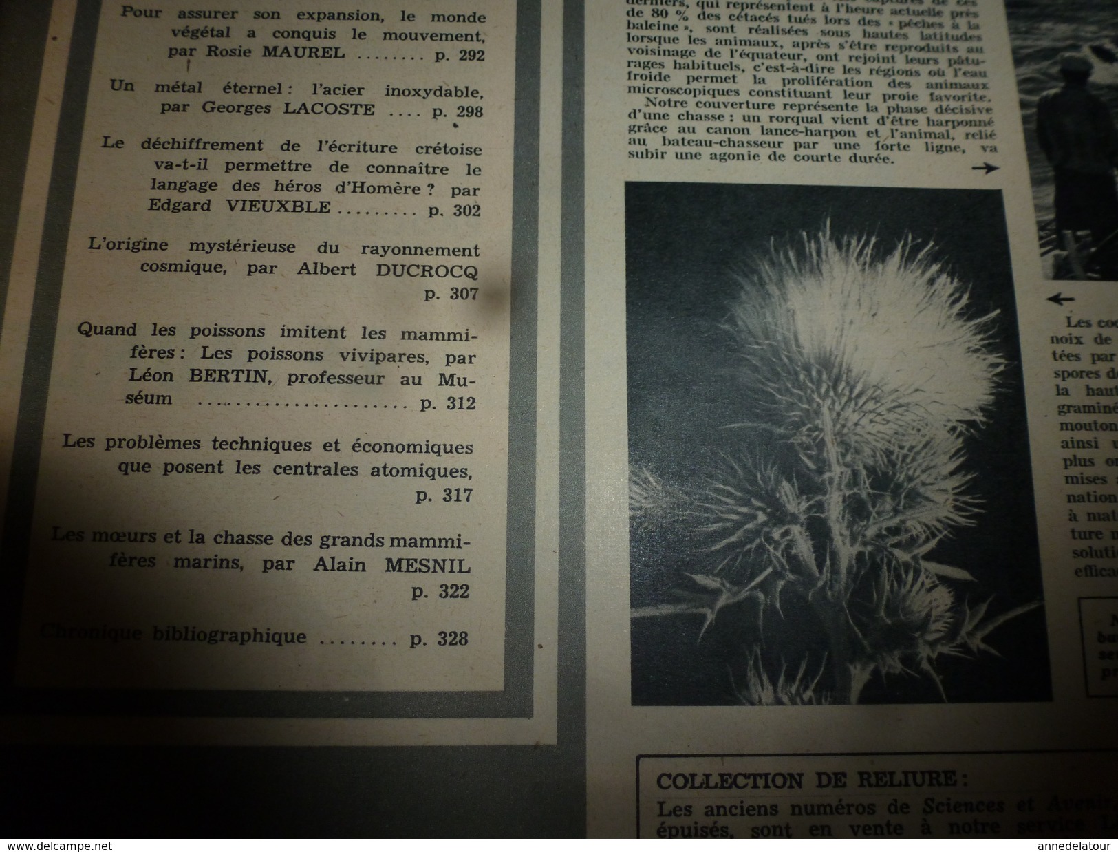 1954 SETA :Ecriture Crétoise;Rayonnement Cosmique;Problèmes Centrales Atomiques;Chasse Mammifères Marins;Acier Inox;etc - Science