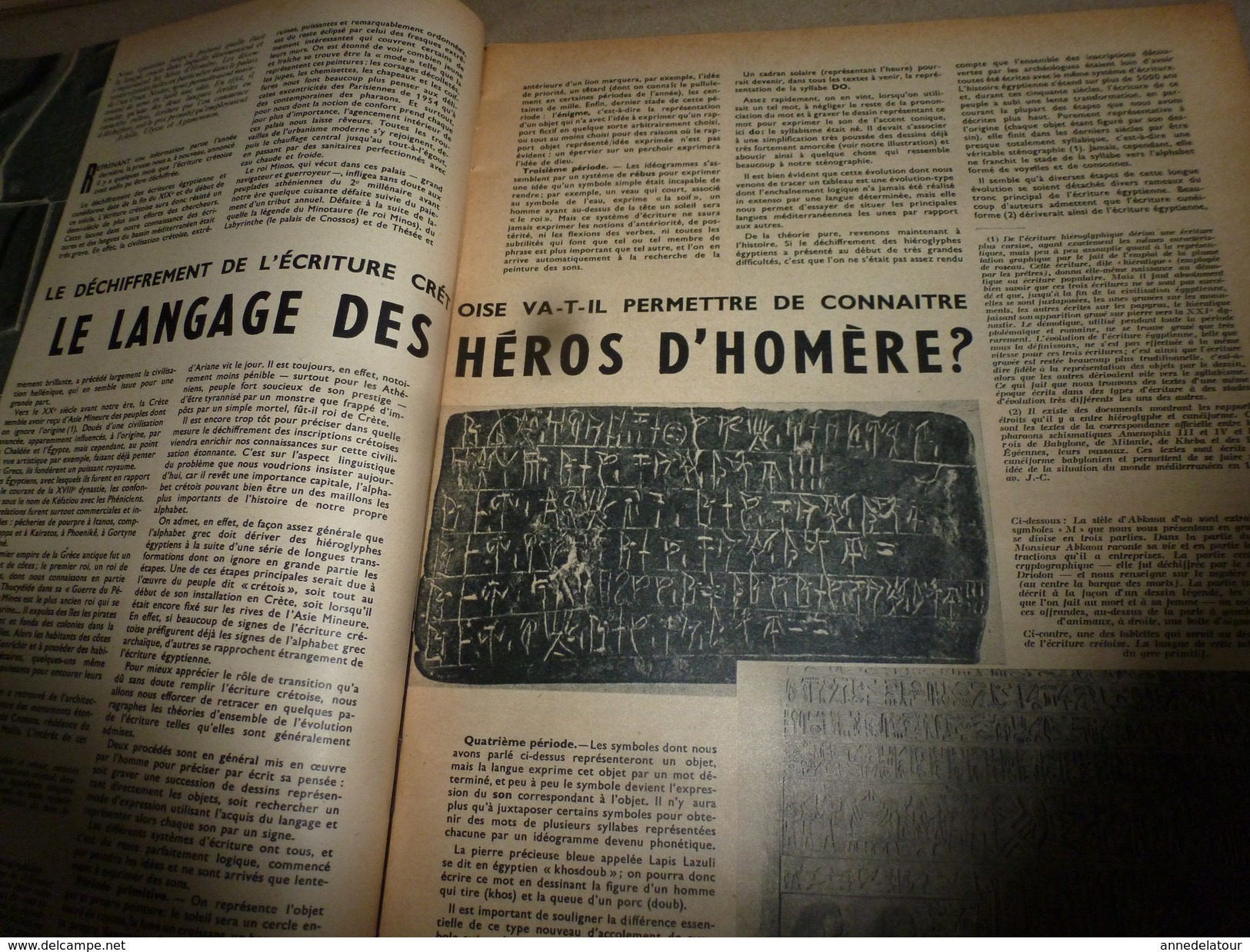 1954 SETA :Ecriture crétoise;Rayonnement cosmique;Problèmes centrales atomiques;Chasse mammifères marins;Acier inox;etc