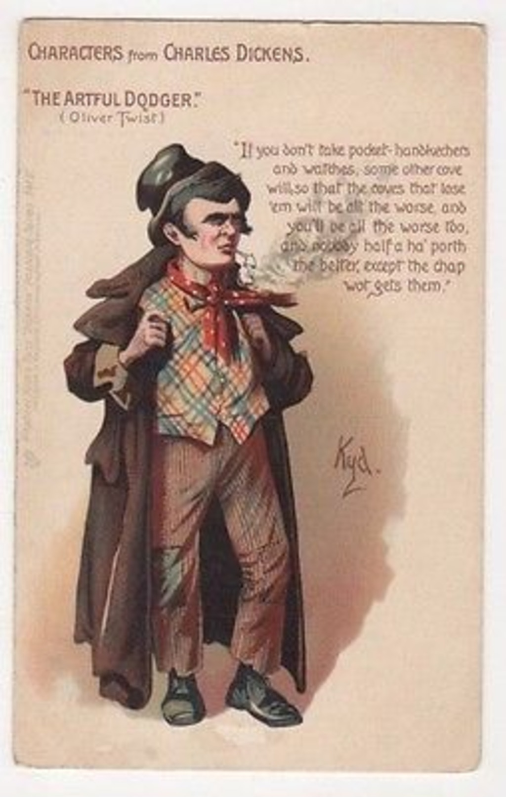 Characters From Charles Dickens, The Artful Dodger Tuck 541 V Postcard, US005 - Autres & Non Classés