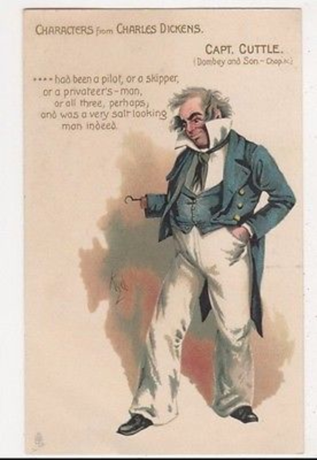 Characters From Charles Dickens, Captain Cuttle, Tuck 857 Postcard, US005 - Autres & Non Classés