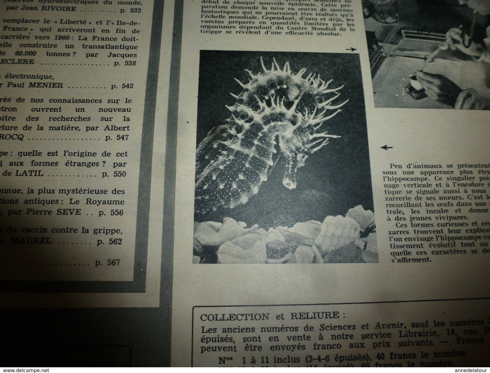 1954 SETA :Grippe-Vaccination;TRANSAT De 60000 T?;Mystérieux Royaume De SABA; Etrange Hippocampe;Grandes Barrages;etc - Science
