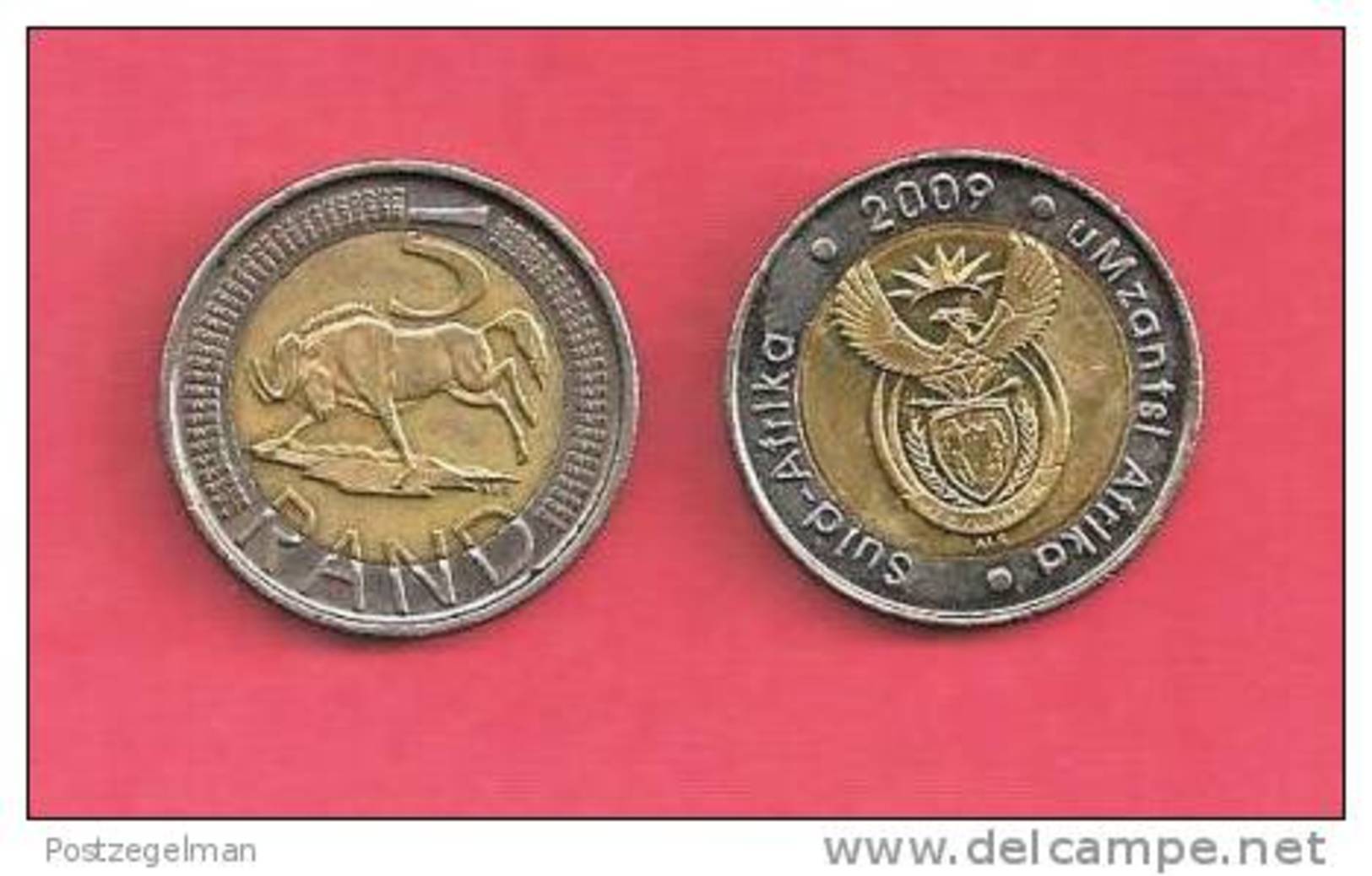 SOUTH AFRICA  2009 Nicely Used 5 Rand Coin Nr. 166C - South Africa