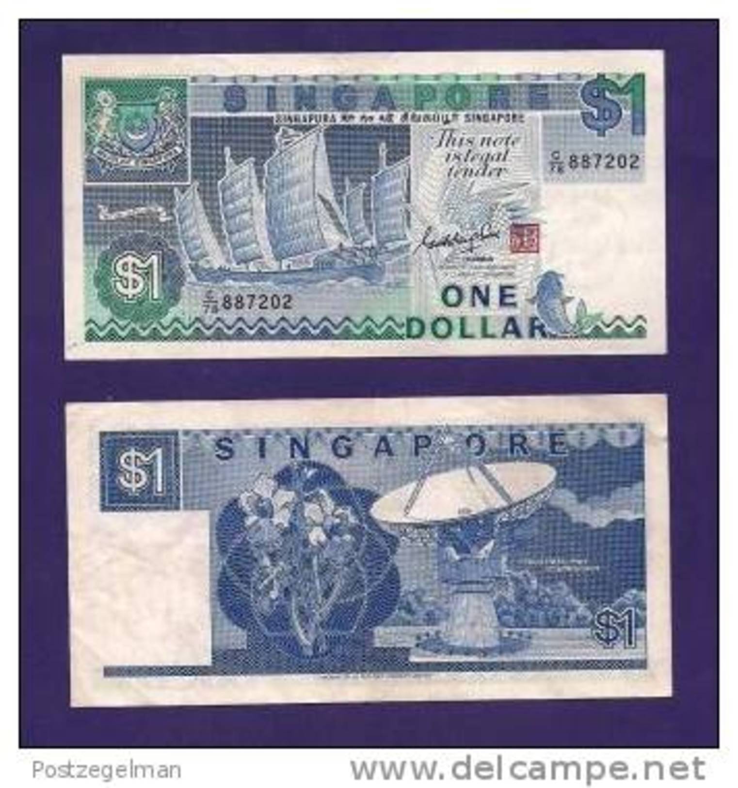 SINGAPORE , Banknote USED VF, 1 Dollar - Singapore