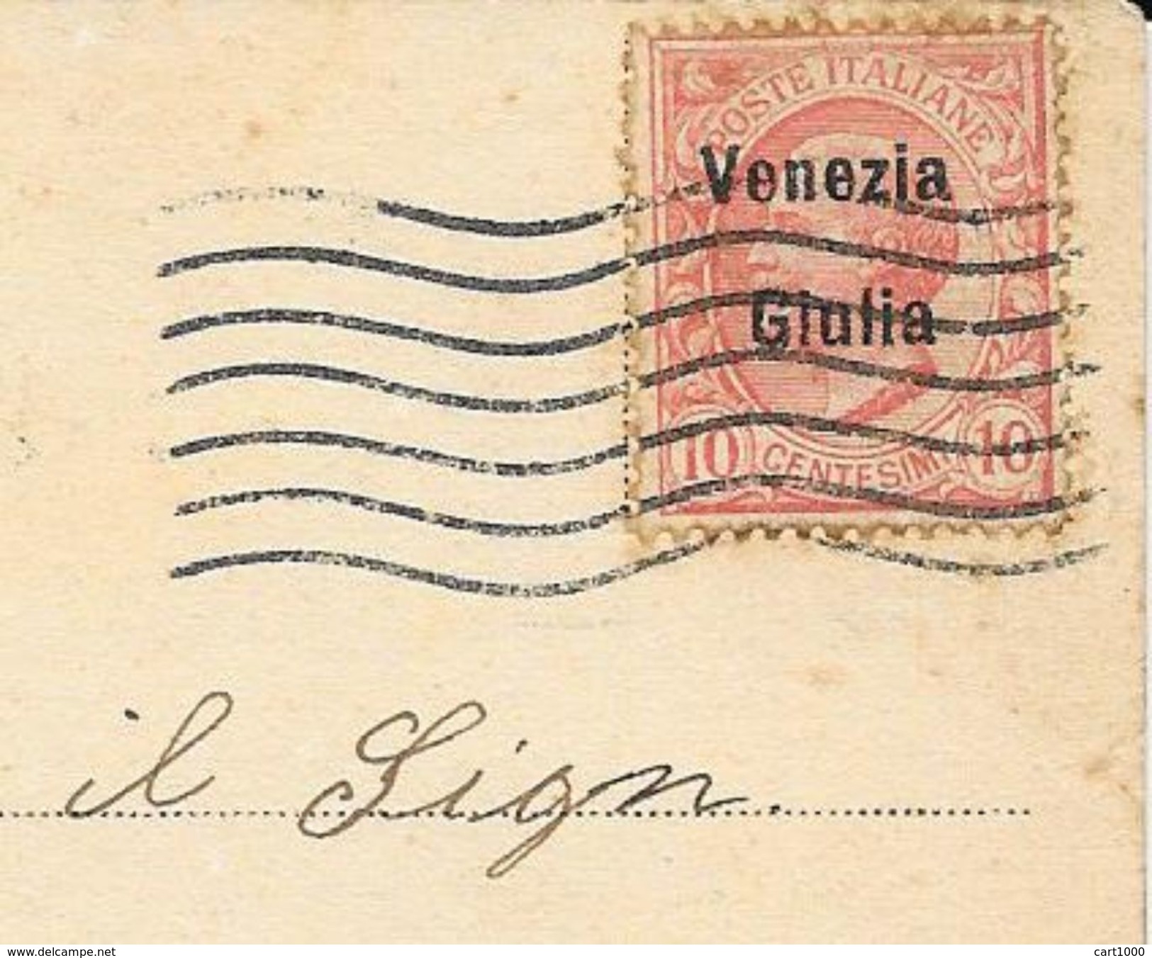 10c.LEONI SOPRASTAMPATO VENEZIA GIULIA 1919 SU CARTOLINA DI POLA - Venezia Giulia