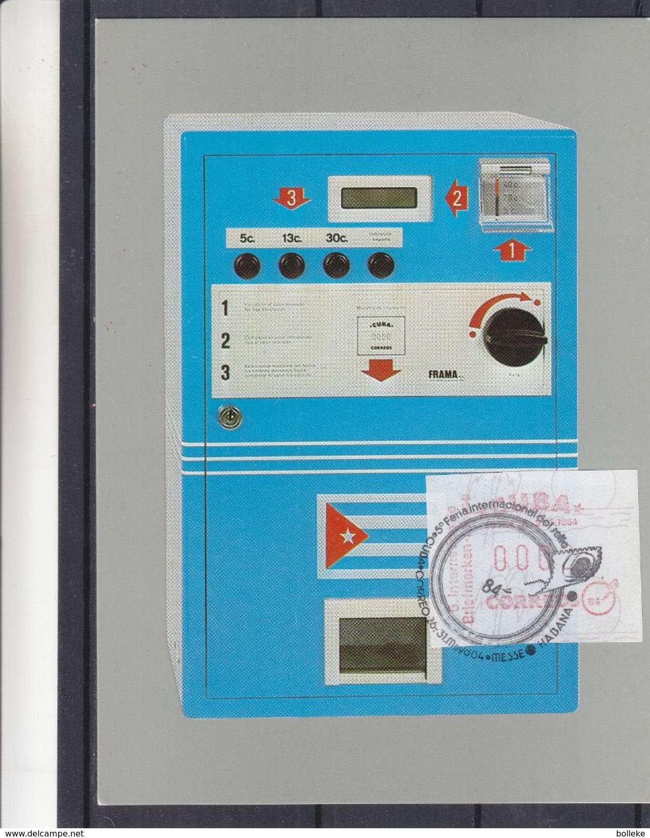 Cuba - Carte Postale Recom De 1984 - Oblit Habana - Expo Philatélique - ATM - Vignette D'affranchissement - Vignettes D'affranchissement (Frama)