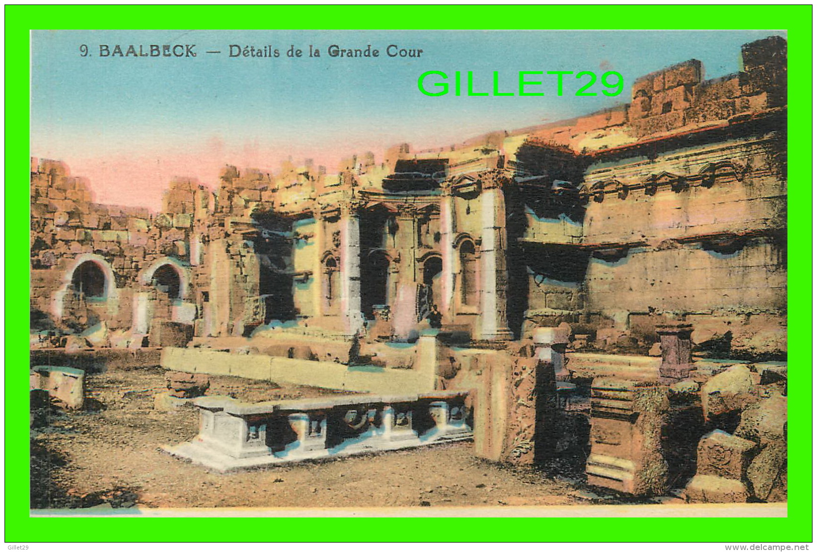 BAALBECK, LIBAN -  DÉTAILS DE LA GRANDE COUR - L. FÉRID, LIBRAIRIE STAMBOUL - - Liban