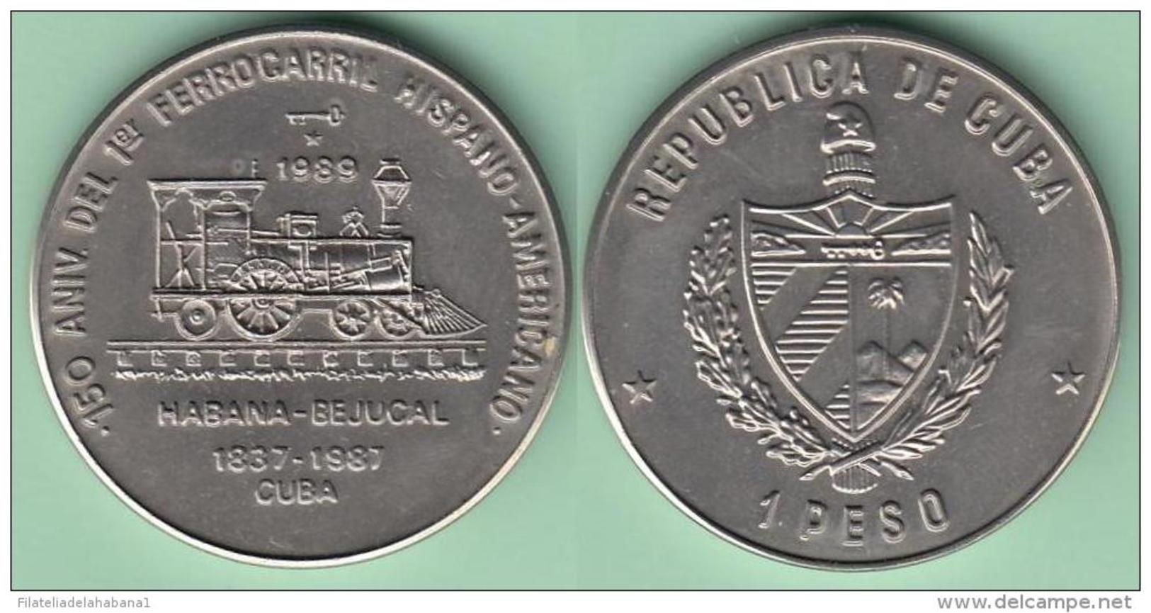 1989-MN-120 CUBA 1989 UNC 150 ANIV FERROCARRIL HABANA - BEJUCAL. RAILROAD. CU-NI - Cuba