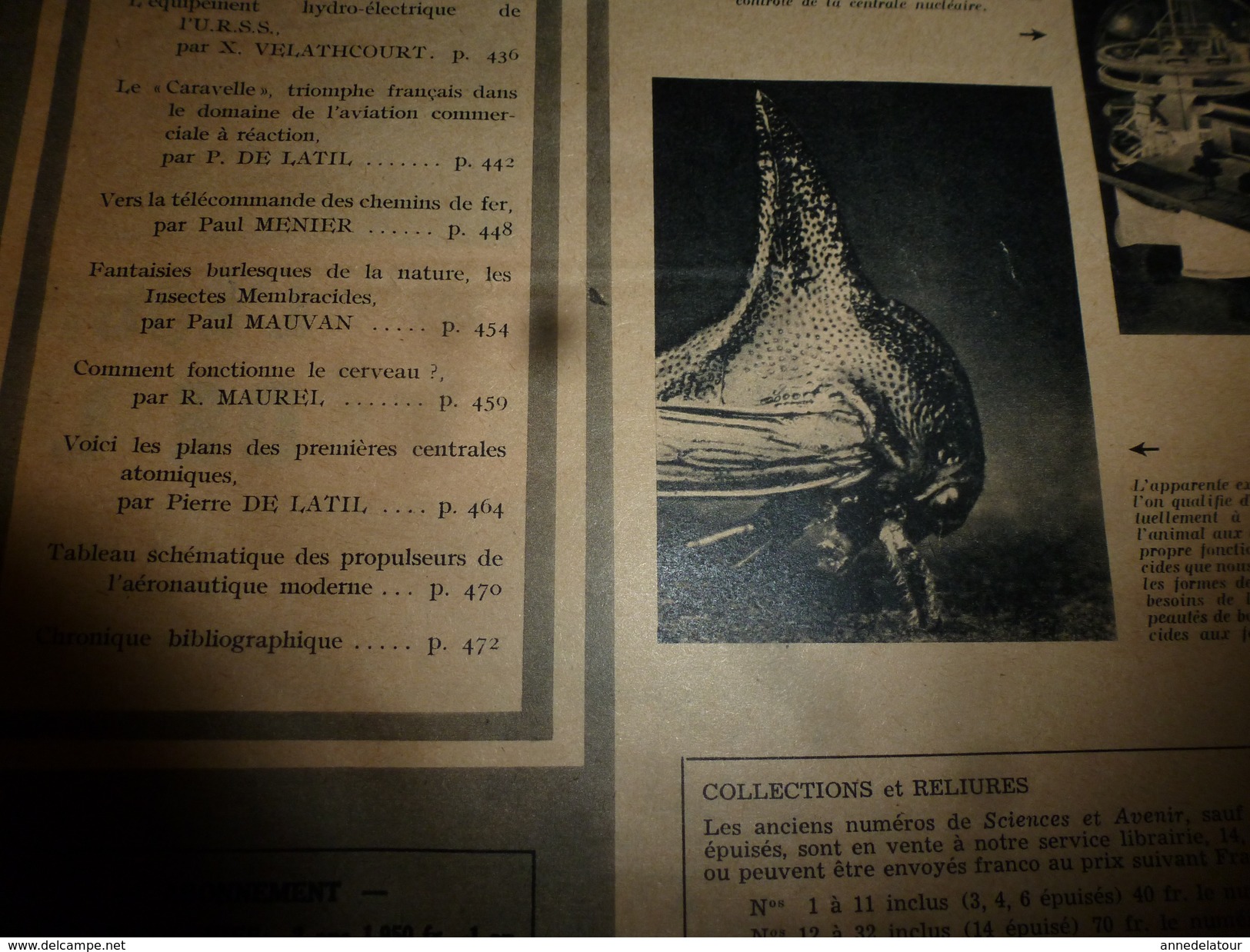 1955 SETA : Plans Centrales Atomiques;Avion LE CARAVELLE;L'HYDRO-ELECTRIQUE De Russie;Trains Télécommandés;Entomologie - Wissenschaft