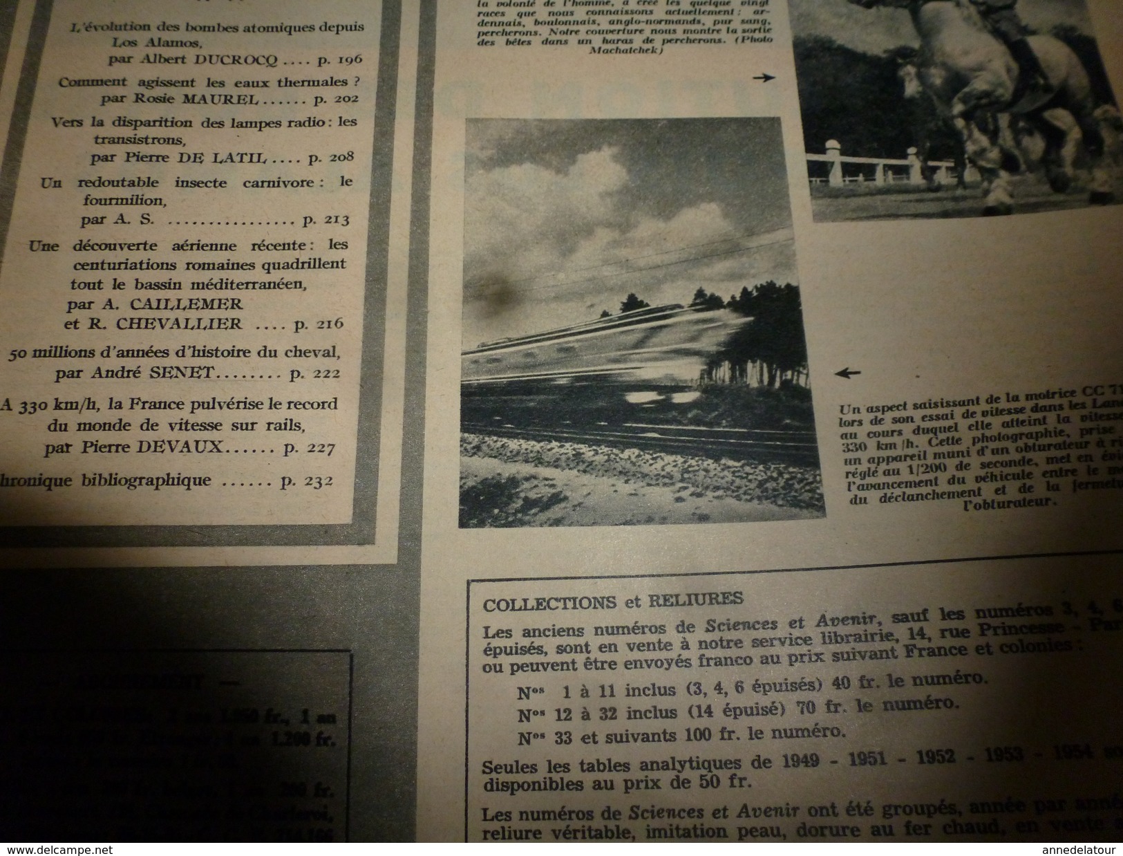 1955 SETA :Histoire Du CHEVAL;Bombe A;Le Fourmilion;Record Vitesse Sur Rail;Transistors ;Les Centuriations Romaines;etc - Ciencia