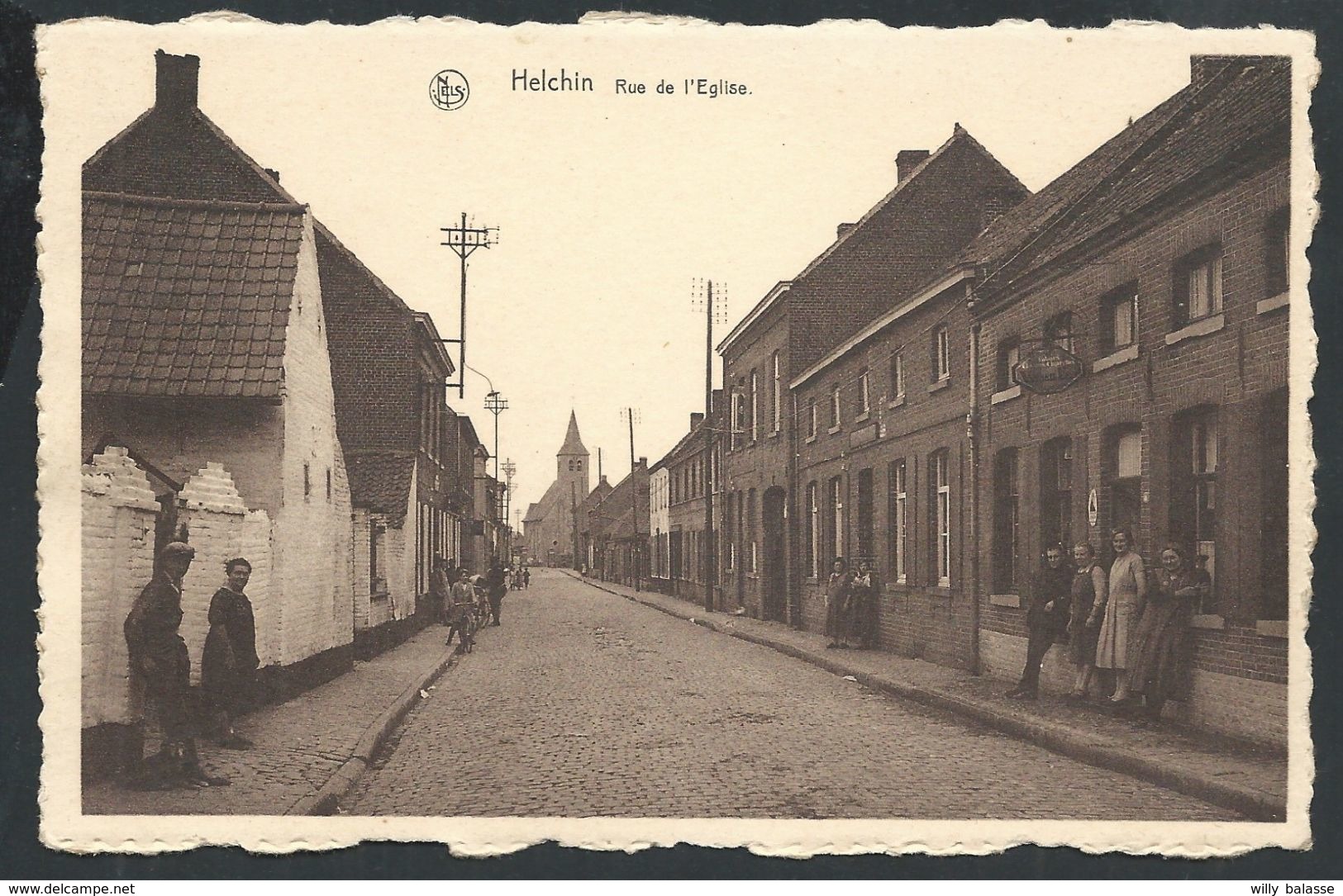 +++ CPA - HELCHIN - Rue De L'Eglise - Nels - Commerce Cigarettes - Café ?  // - Espierres-Helchin - Spiere-Helkijn