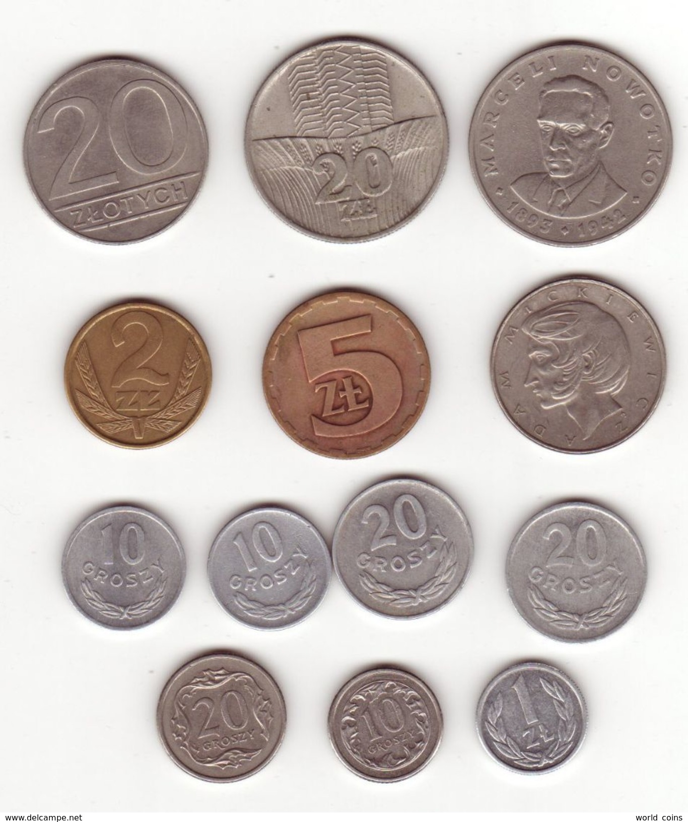 Set Of 13 Poland Coins - Pologne