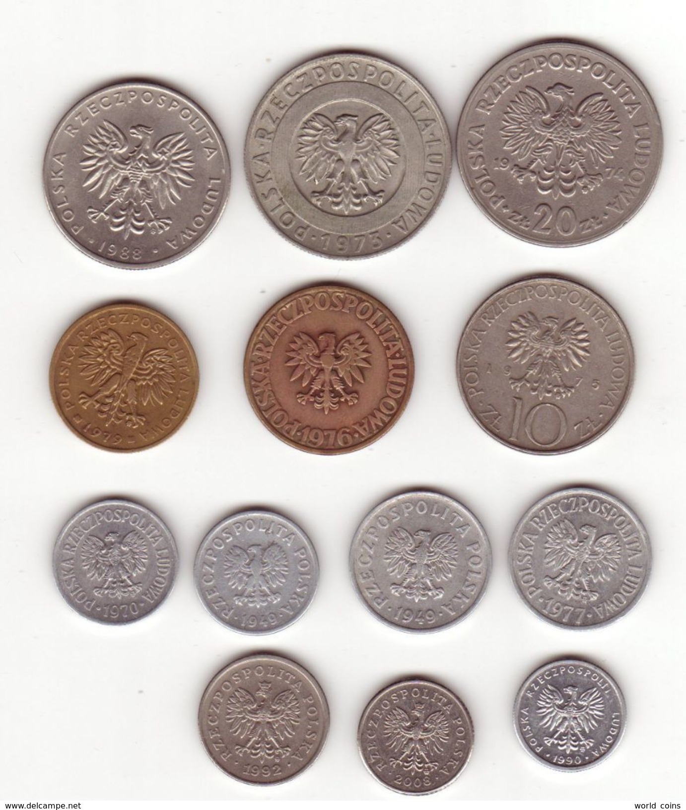 Set Of 13 Poland Coins - Pologne