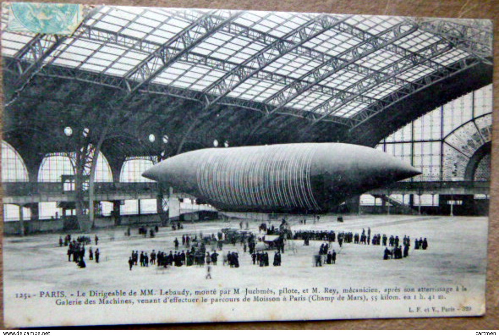 75 PARIS DIRIGEABLE DE M. LEBAUDY  GALERIE DES MACHINES AVIATION AEROSTATION - Zeppeline